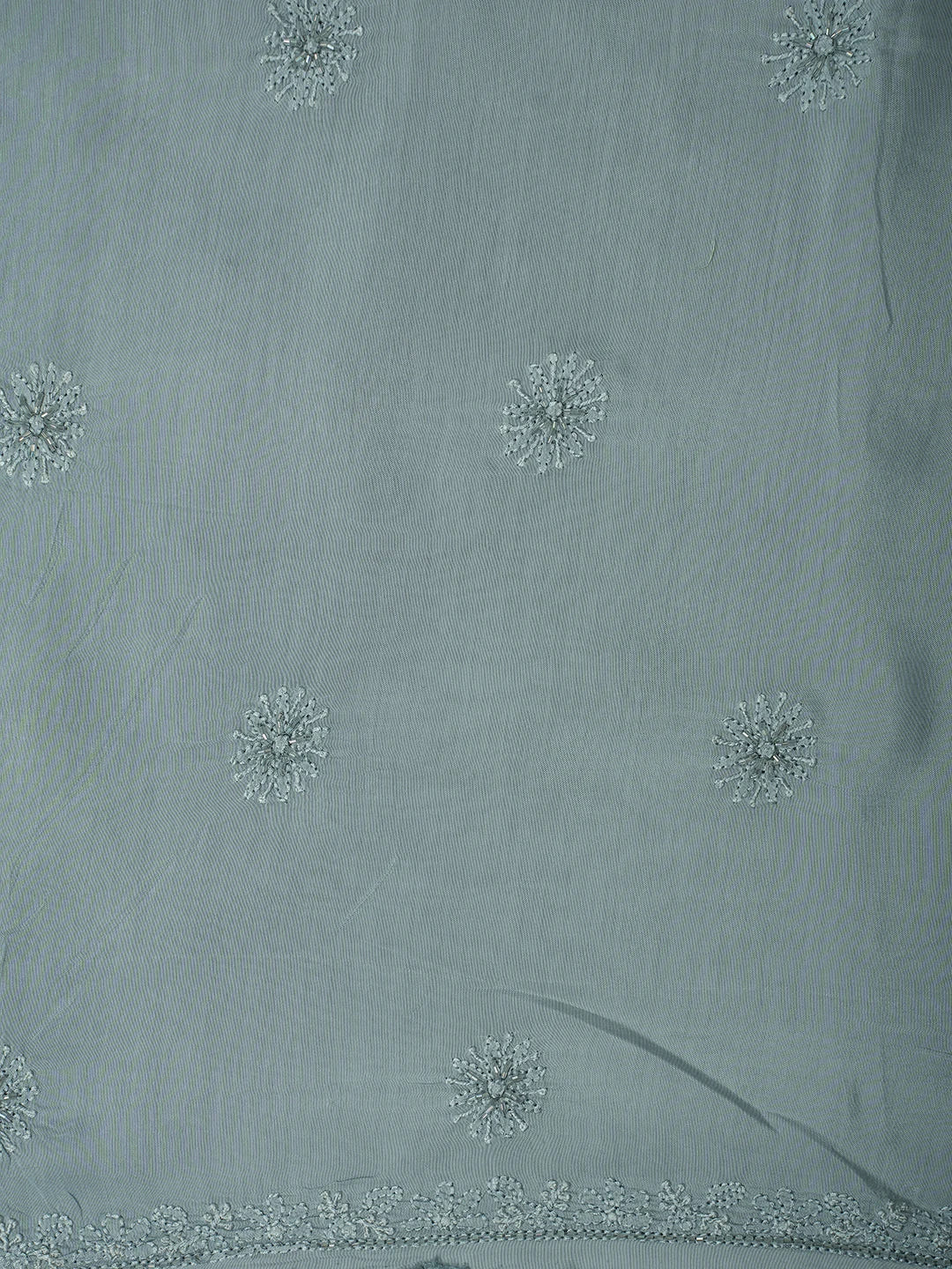 Ada Hand Embroidered Powder Blue Muslin Lucknowi Chikankari Unstitched Suit Piece With Cutdana Work 01A709418