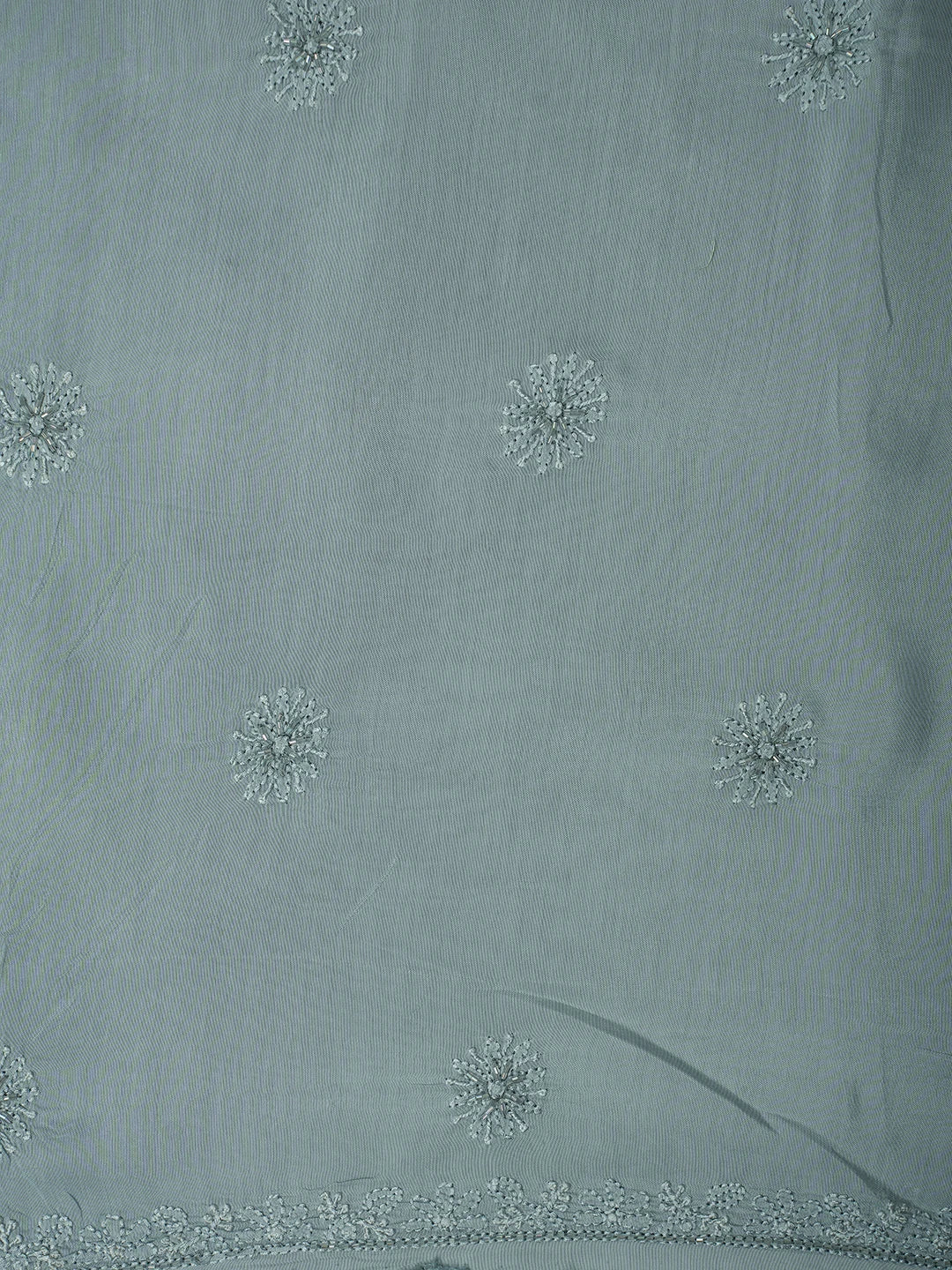 Ada Hand Embroidered Powder Blue Muslin Lucknowi Chikankari Unstitched Suit Piece With Cutdana Work 01A709418