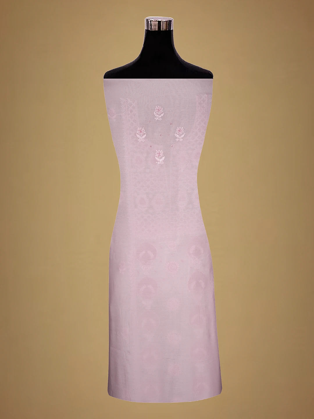 Ada Hand Embroidered Carnation Pink Muslin Lucknowi Chikankari Unstitched Kurta Dupatta Set With Cutdana Work 01A709328