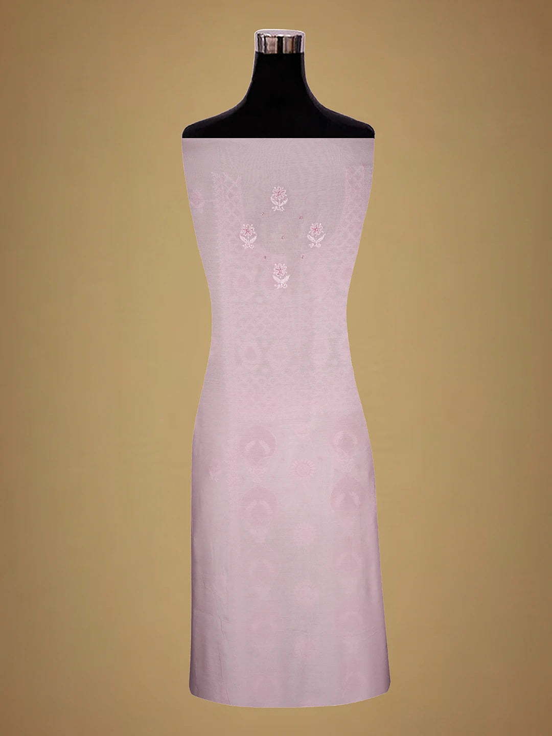 Ada Hand Embroidered Carnation Pink Muslin Lucknowi Chikankari Unstitched Kurta Dupatta Set With Cutdana Work 01A709328