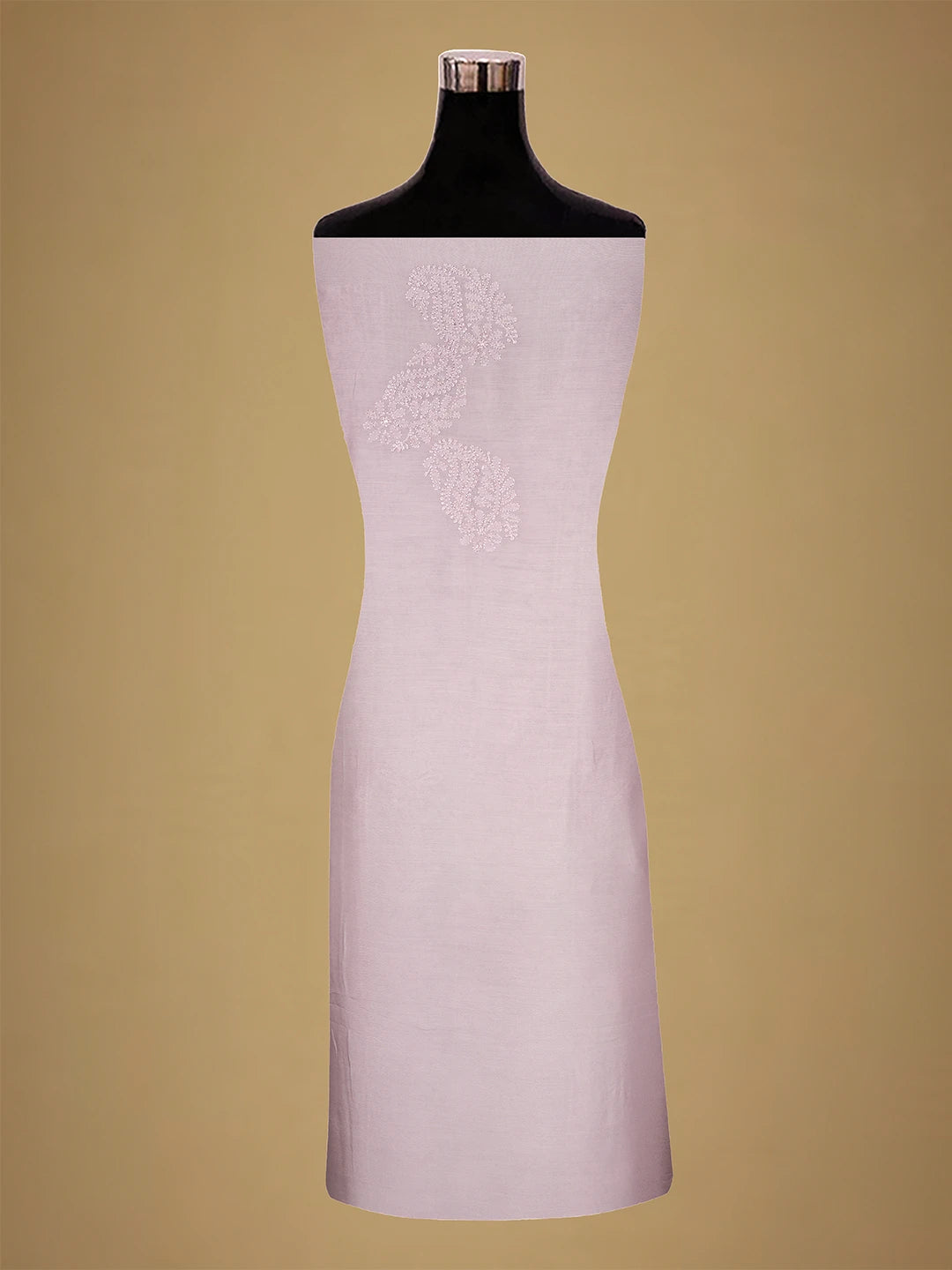 Ada Hand Embroidered Lavender Muslin Lucknowi Chikankari Unstitched Suit Piece With Cutdana Work 01A709416