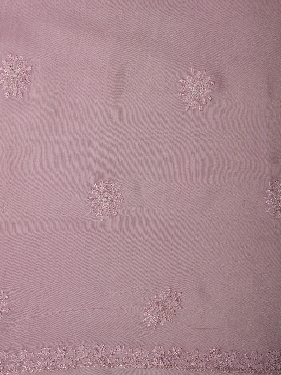 Ada Hand Embroidered Lavender Muslin Lucknowi Chikankari Unstitched Suit Piece With Cutdana Work 01A709416