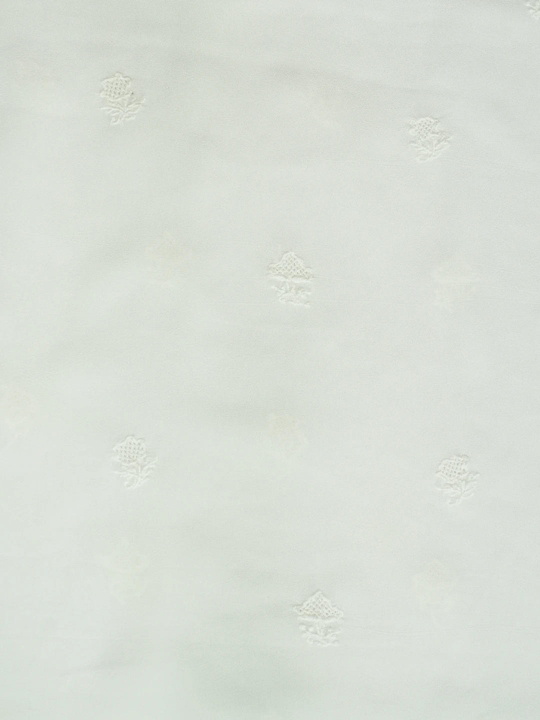 Ada Hand Embroidered White Pure Georgette Lucknowi Chikankari Unstitched Men's Kurta Piece 01A533916