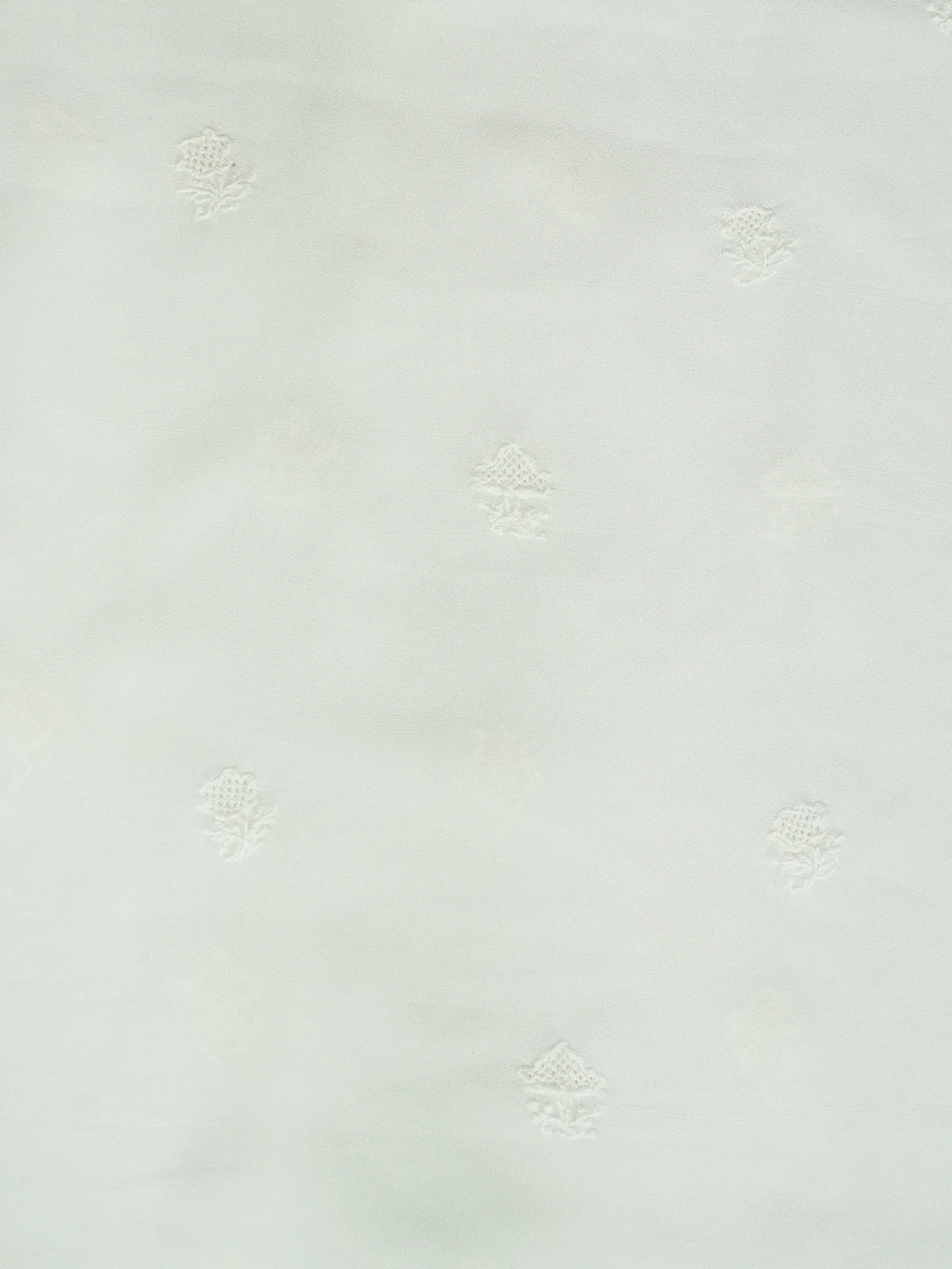 Ada Hand Embroidered White Pure Georgette Lucknowi Chikankari Unstitched Men's Kurta Piece 01A533916