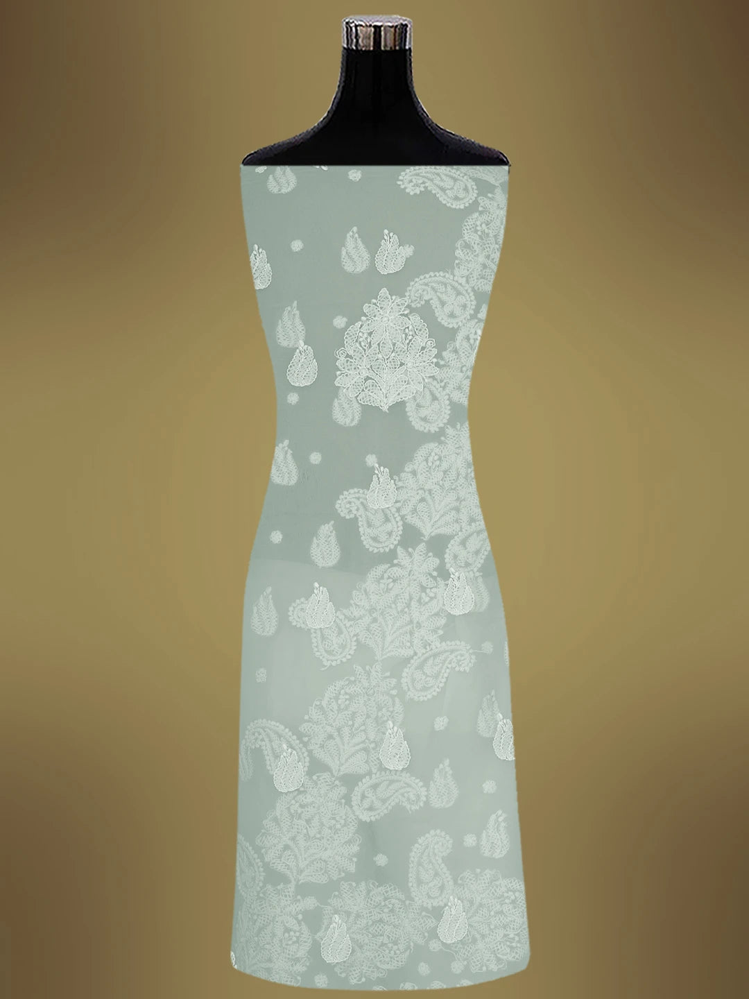 Ada Hand Embroidered Grey Georgette Lucknowi Chikankari Unstitched Kurta Piece 01A678695