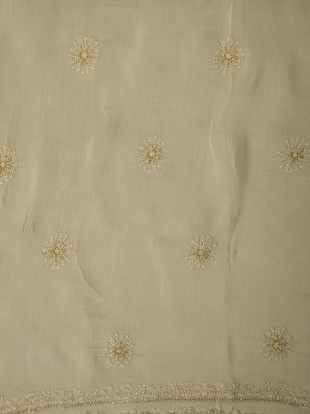 Ada Hand Embroidered Fawn Muslin Lucknowi Chikankari Unstitched Suit Piece With Cutdana Work 01A709421