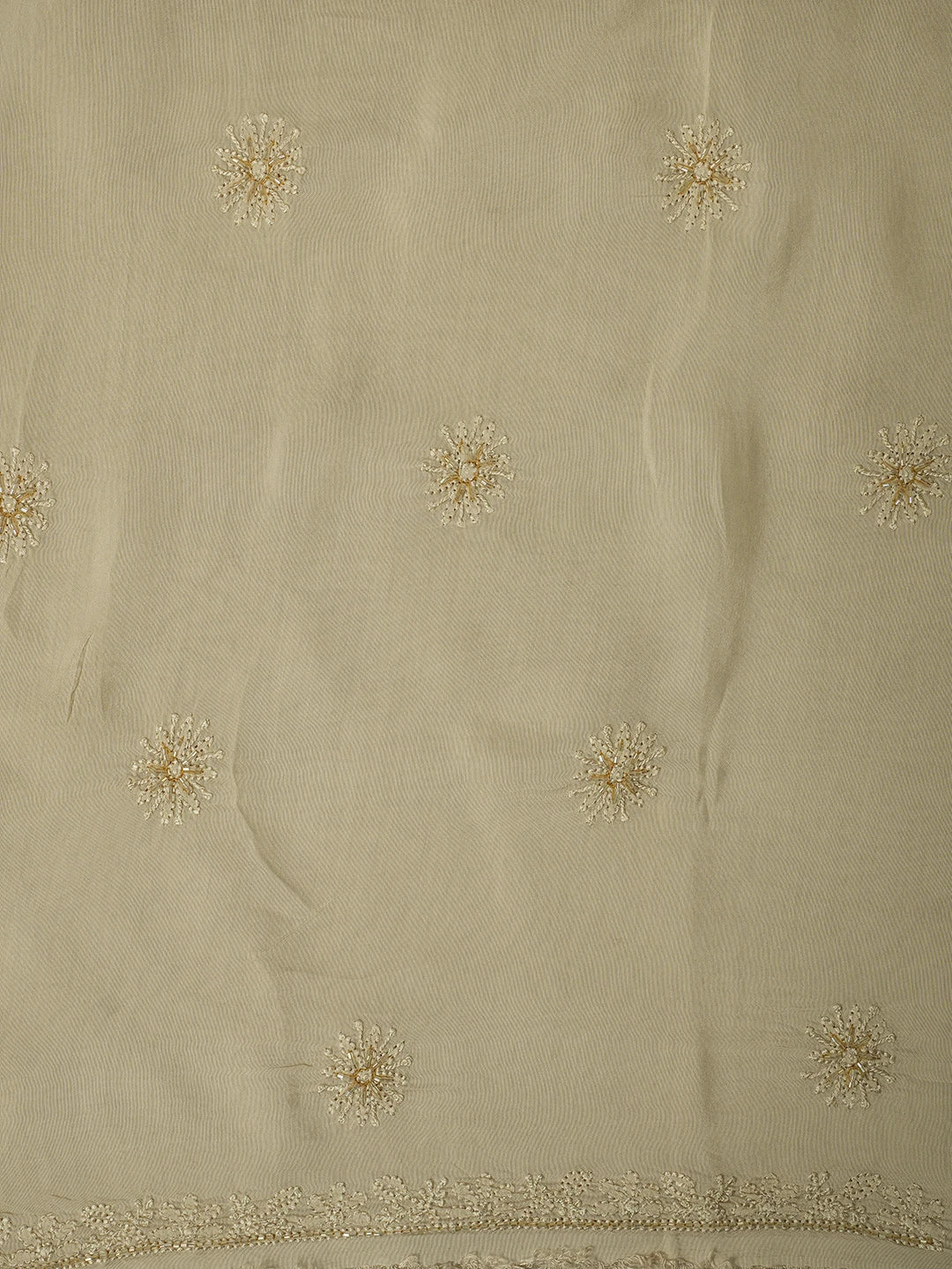 Ada Hand Embroidered Fawn Muslin Lucknowi Chikankari Unstitched Suit Piece With Cutdana Work 01A709421