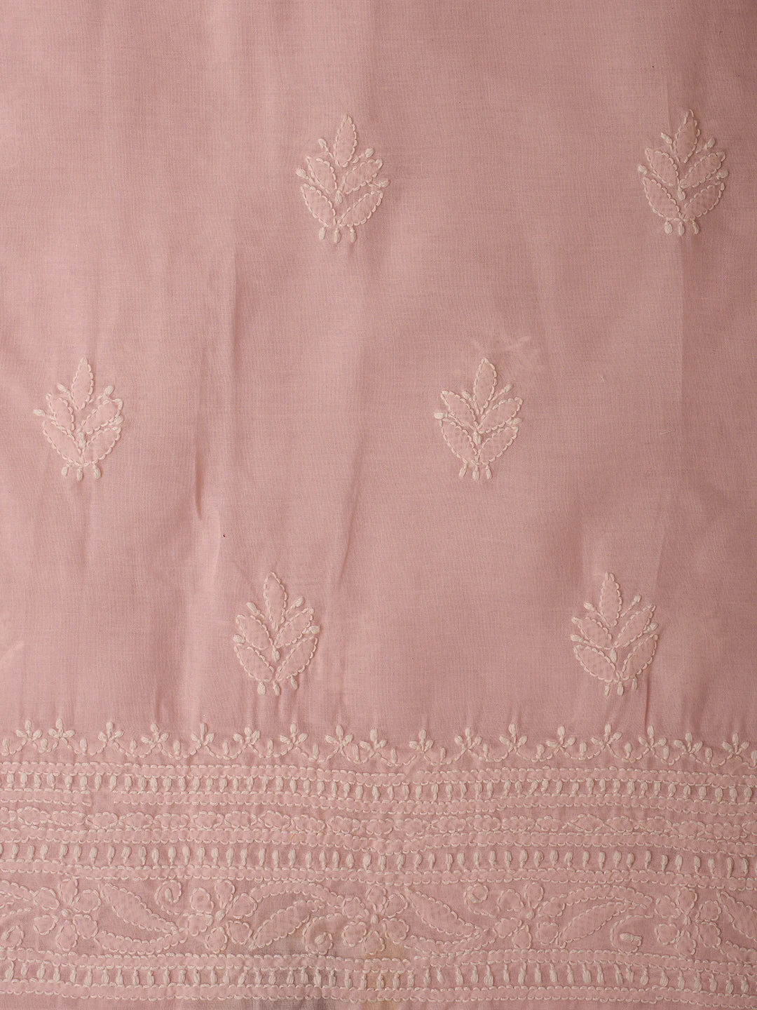 Ada Hand Embroidered Pink Cotton Lucknowi Chikankari Unstitched Suit Piece 01A710368