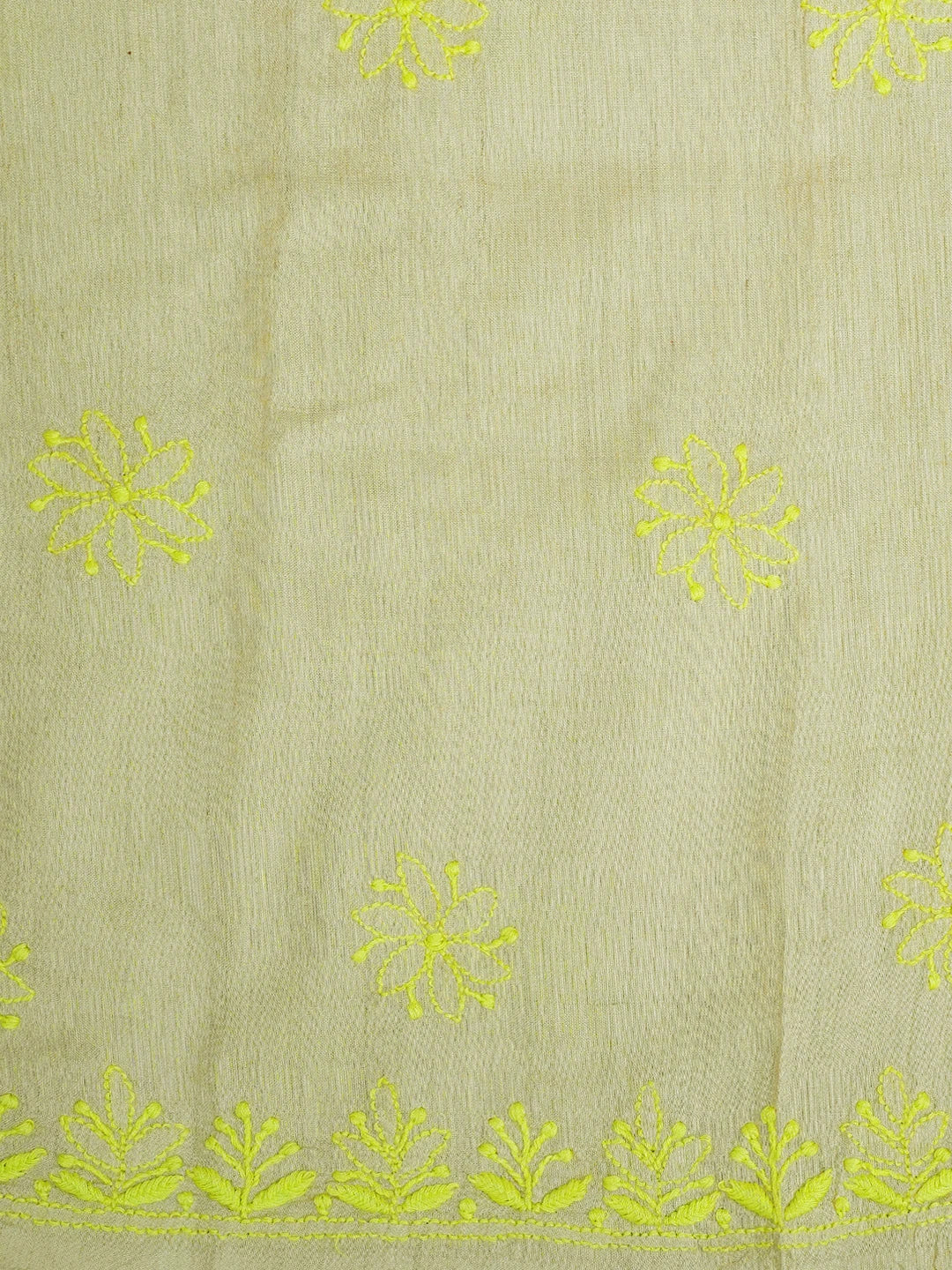 Ada Hand Embroidered Fawn Silk Lucknowi Chikankari Unstitched Suit Piece With Sequins Work 01A705176