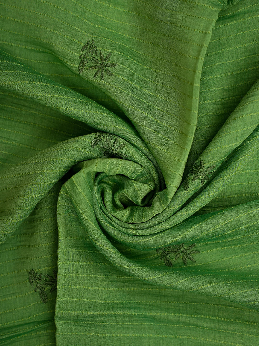 Ada Hand Embroidered Mantis Green Silk Lucknowi Chikankari Unstitched Kurta Dupatta Set 01A679978