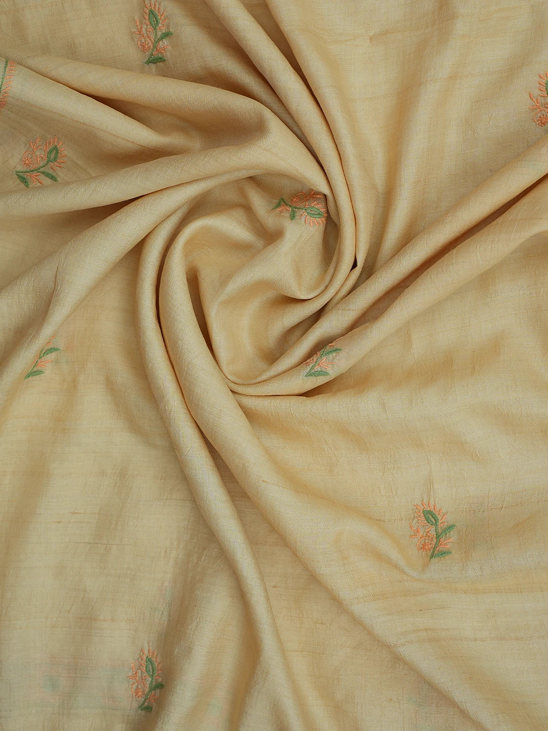Ada Hand Embroidered Fawn Silk Lucknowi Chikankari Dupatta 01A264738