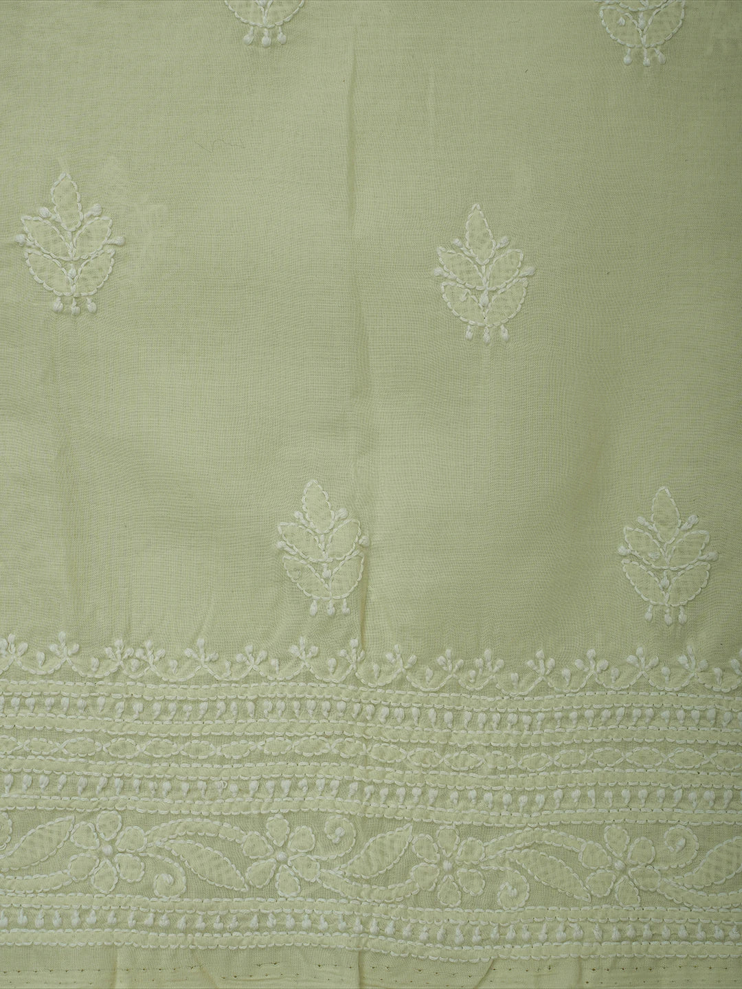Ada Hand Embroidered Cream Cotton Lucknowi Chikankari Unstitched Suit Piece 01A710377