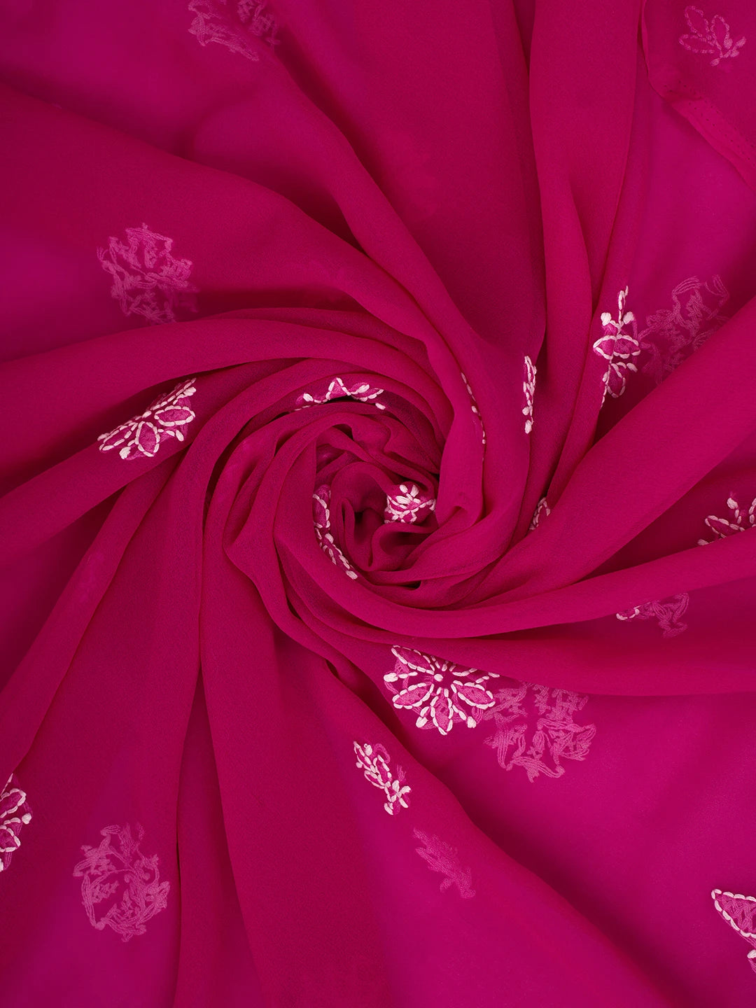 Ada Hand Embroidered Magenta Georgette Lucknowi Chikankari Unstitched Suit Piece 01A711166