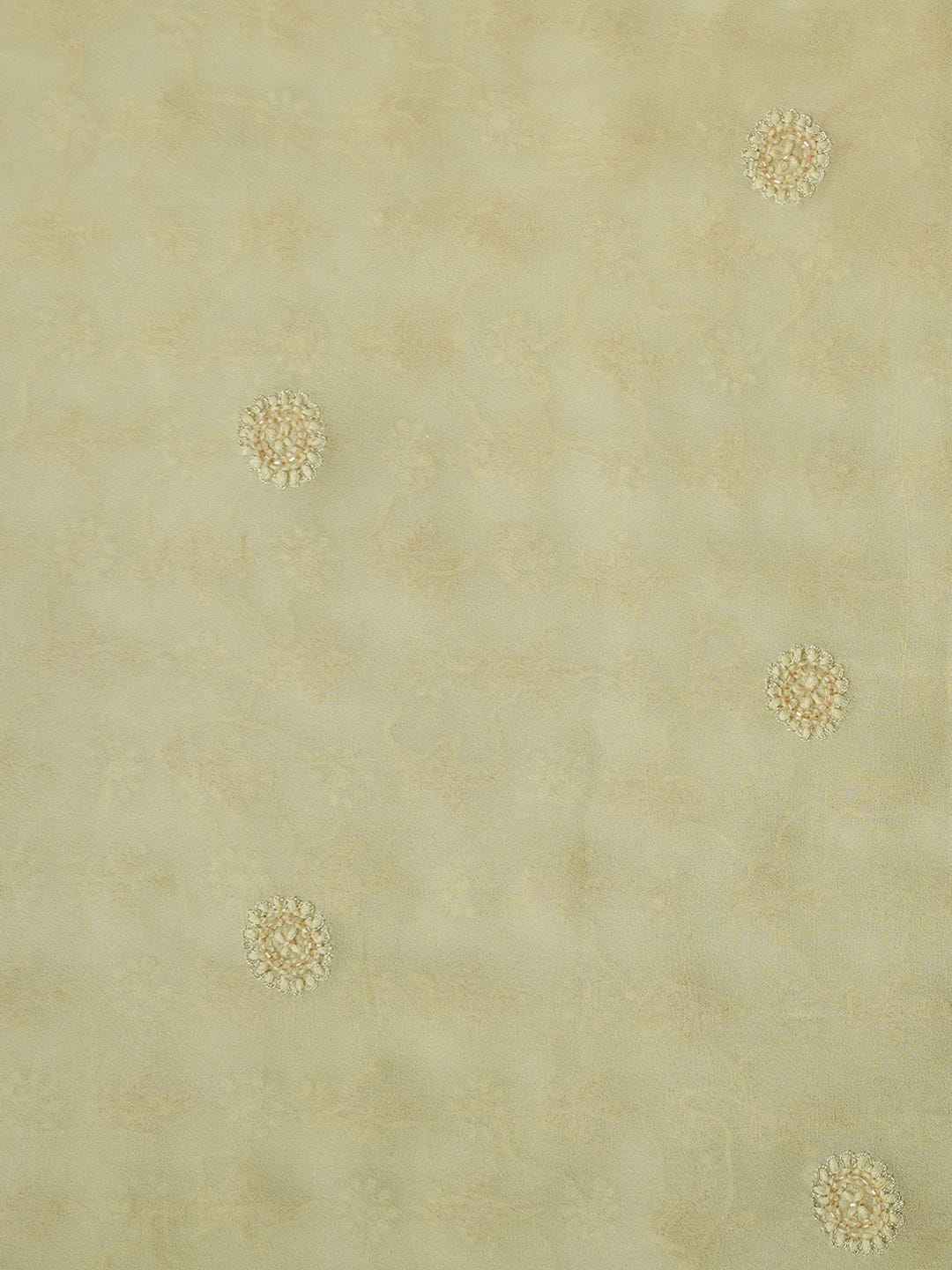 Ada Hand Embroidered Fawn Viscose Georgette Lucknowi Chikankari Unstitched Men's Kurta Piece With Sequinned Work 01A532254