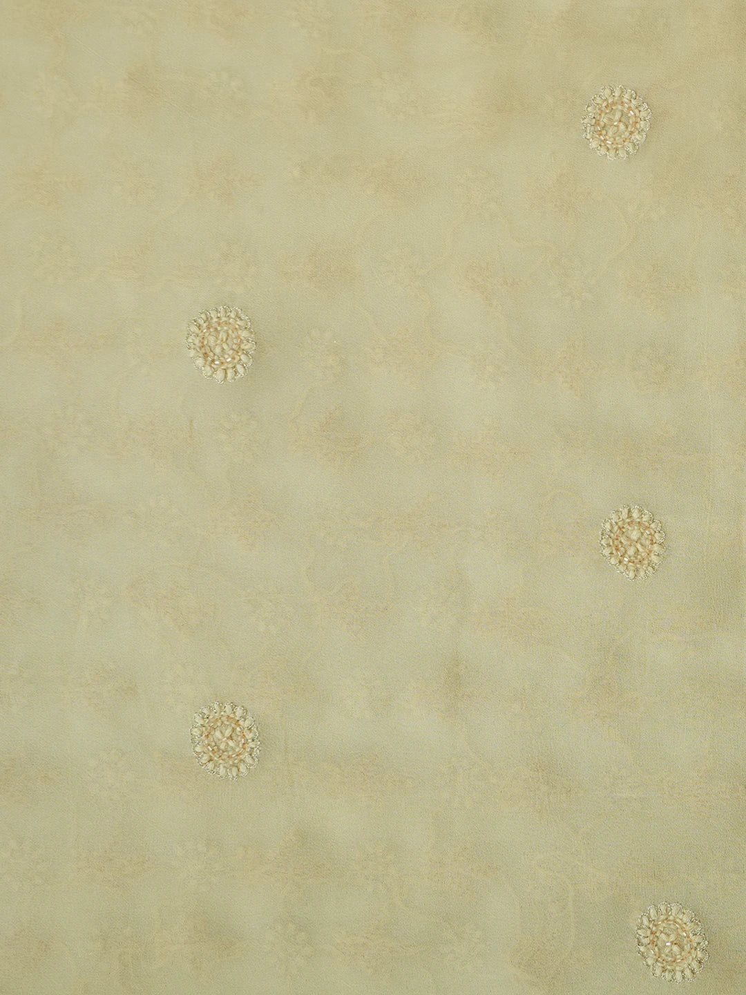 Ada Hand Embroidered Fawn Viscose Georgette Lucknowi Chikankari Unstitched Men's Kurta Piece With Sequinned Work 01A532254