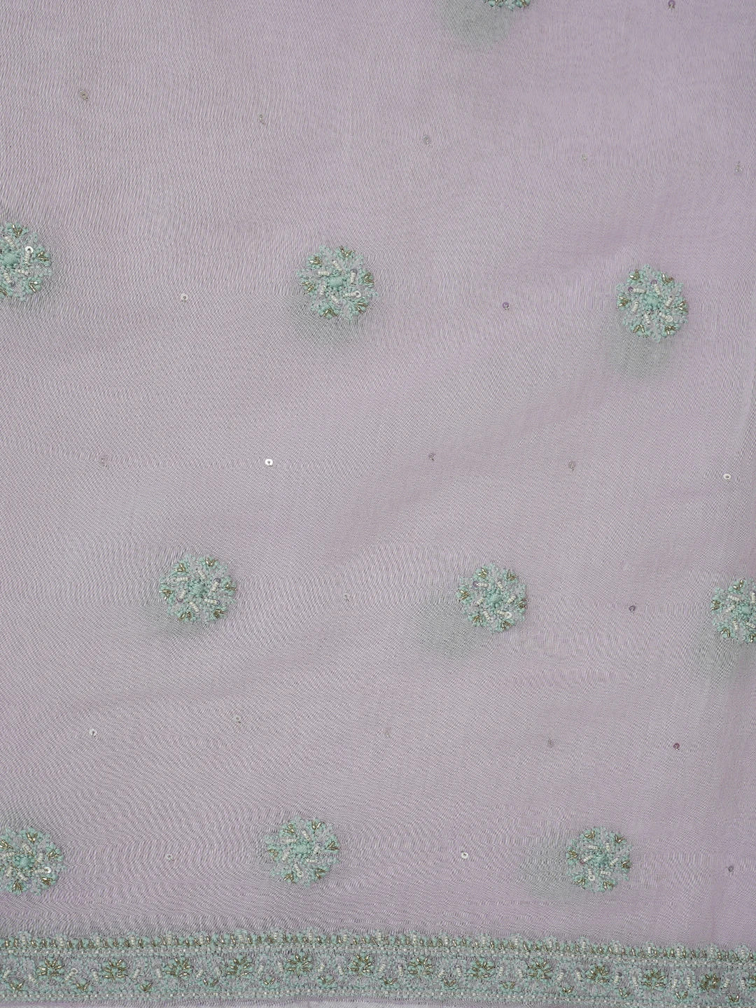 Ada Hand Embroidered Lavender Chanderi Lucknowi Chikankari Unstitched Kurta Dupatta Set With Cutdana Work 01A610212