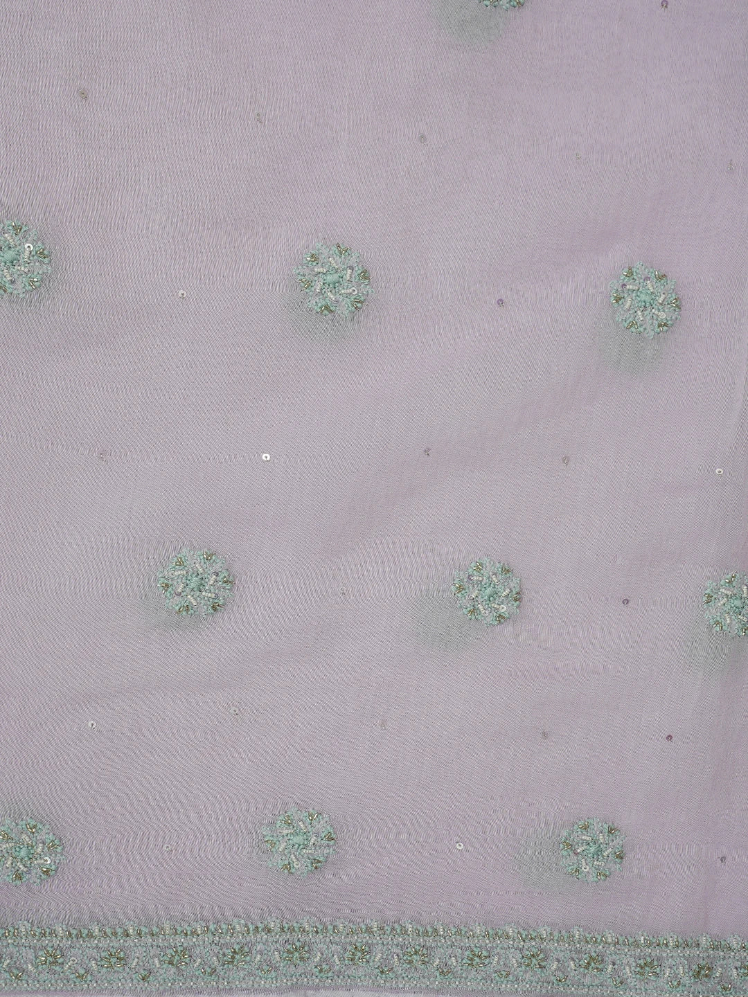 Ada Hand Embroidered Lavender Chanderi Lucknowi Chikankari Unstitched Kurta Dupatta Set With Cutdana Work 01A610212