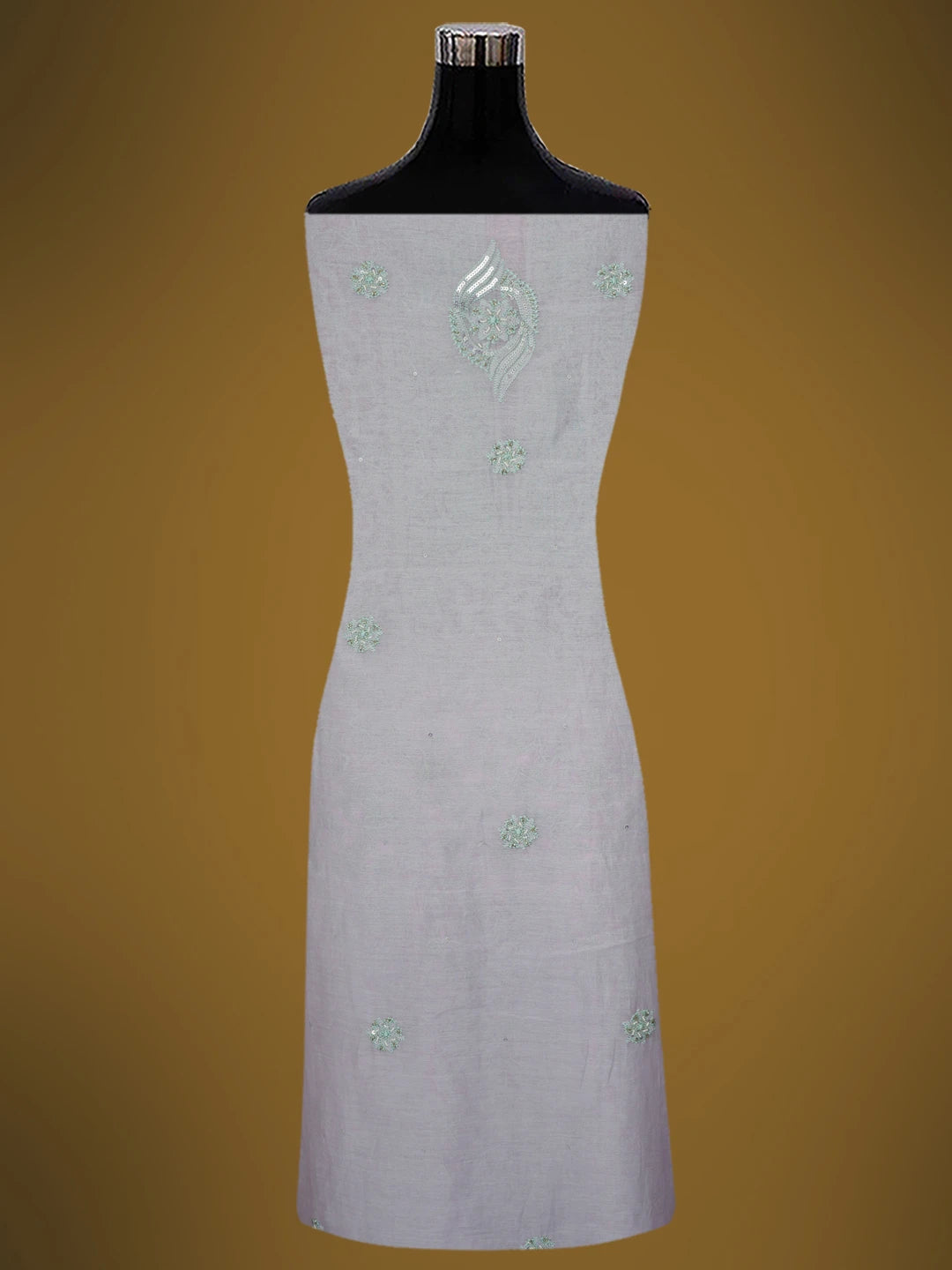 Ada Hand Embroidered Lavender Chanderi Lucknowi Chikankari Unstitched Kurta Dupatta Set With Cutdana Work 01A610212