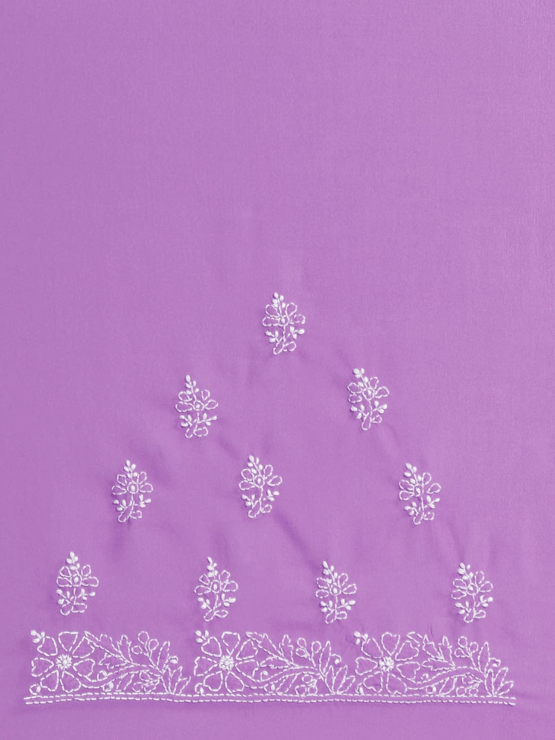 Ada Hand Embroidered Mauve Georgette Lucknowi Chikankari Saree With Blouse A130253