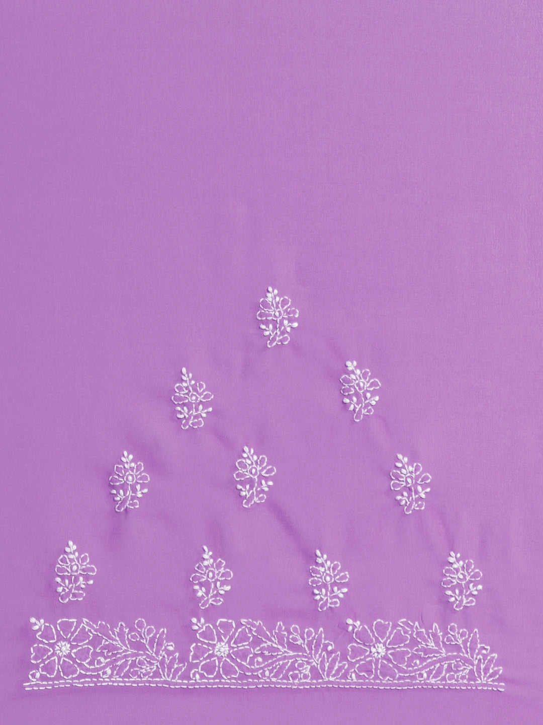 Ada Hand Embroidered Mauve Georgette Lucknowi Chikankari Saree With Blouse A130253