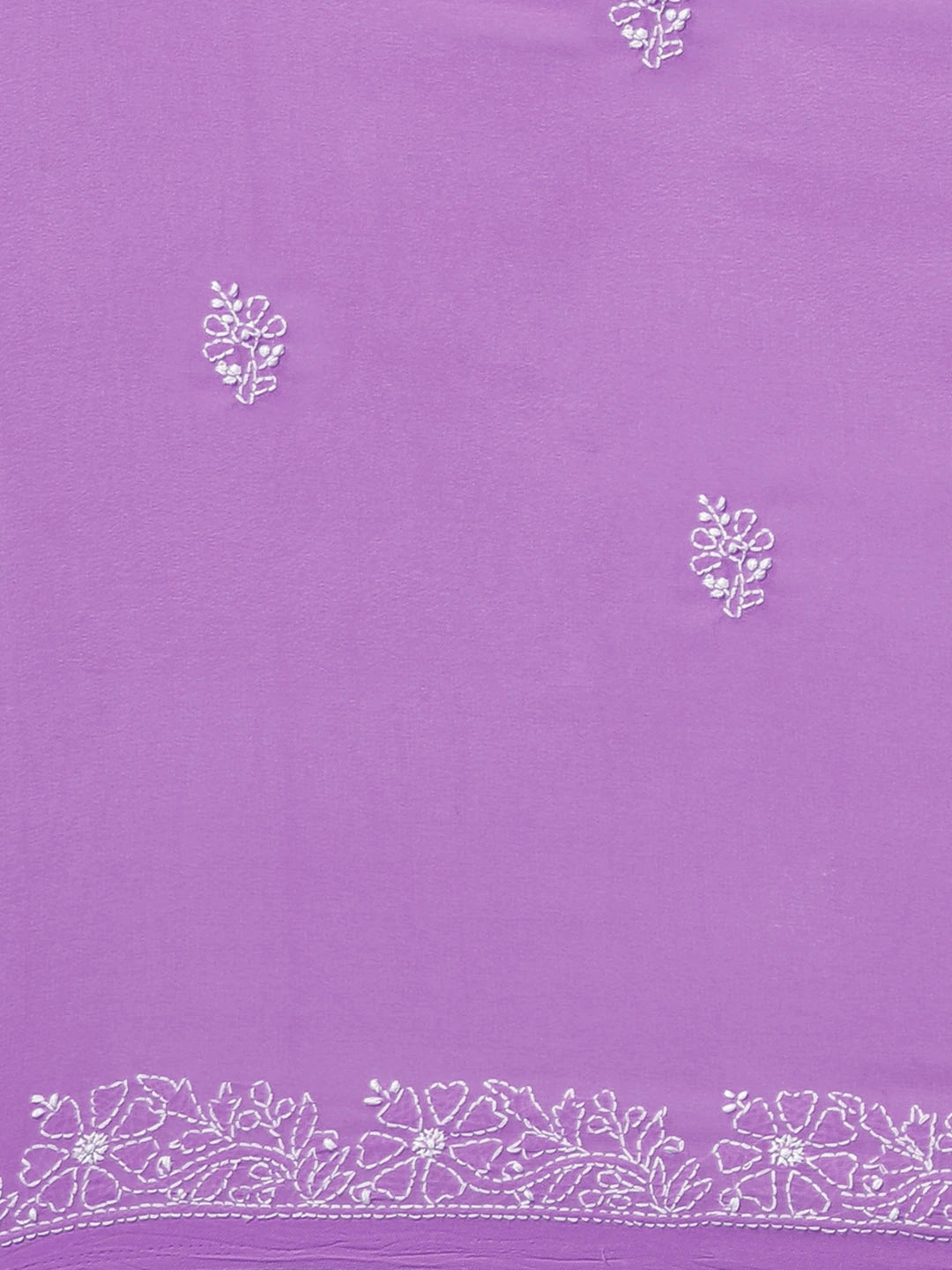Ada Hand Embroidered Mauve Georgette Lucknowi Chikankari Saree With Blouse A130253