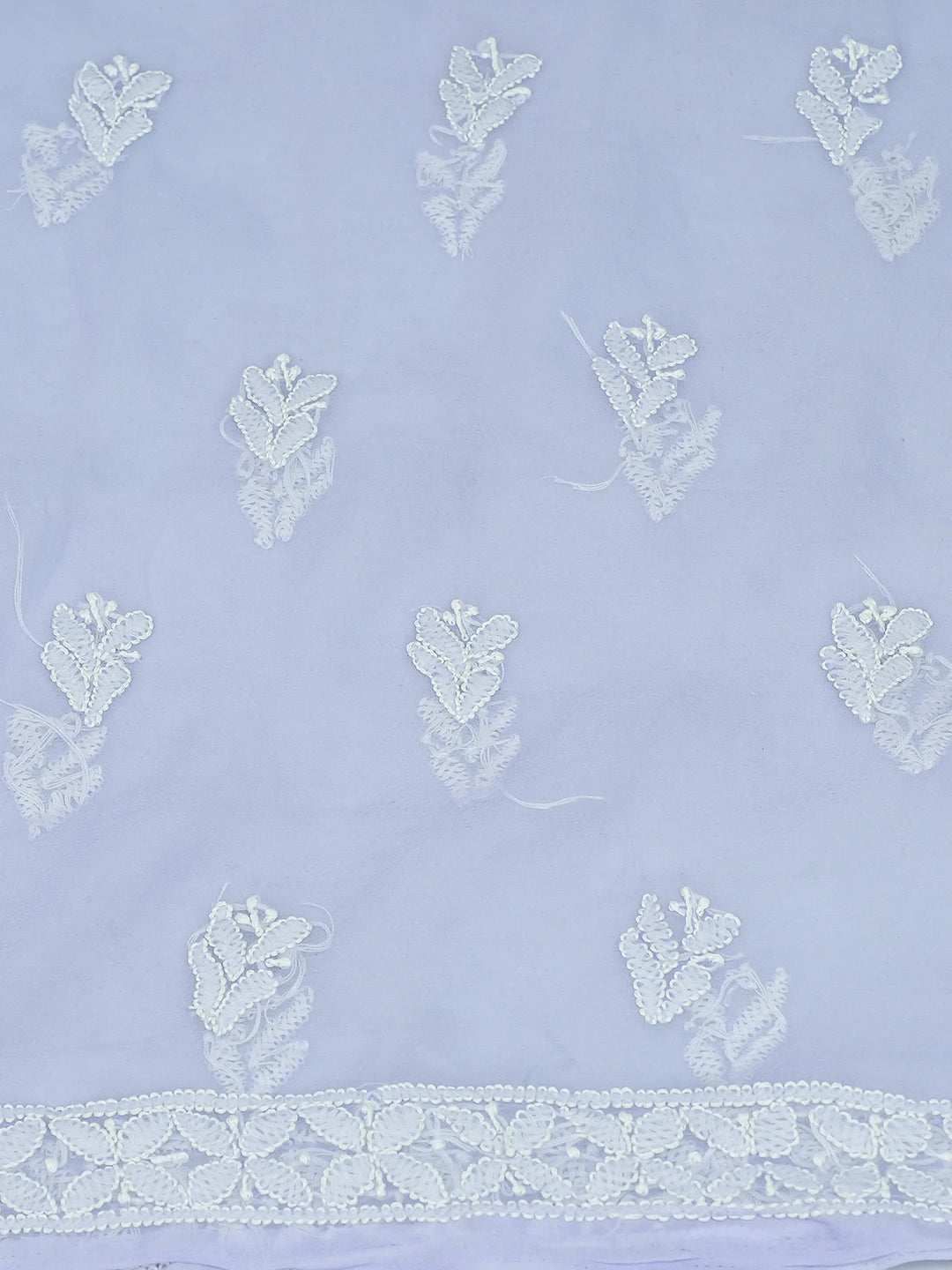 Ada Hand Embroidered Mauve Georgette Lucknowi Chikankari Unstitched Kurta Piece 01A715902