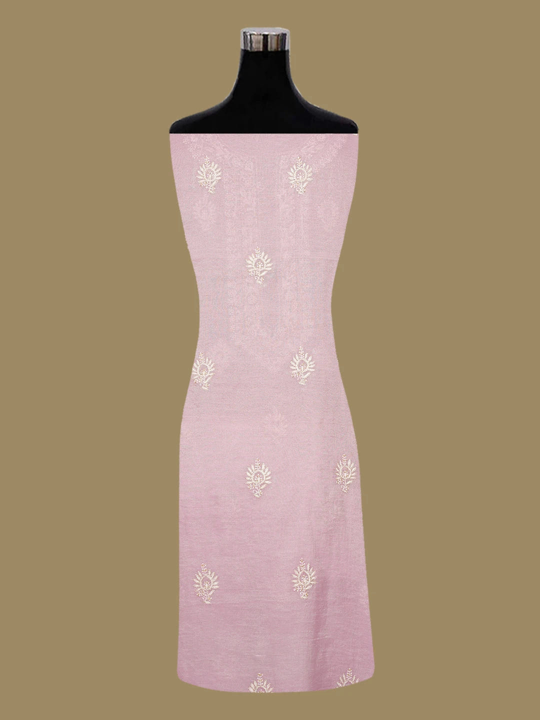 Ada Hand Embroidered Lavender Tissue Lucknowi Chikankari Unstitched Kurta Dupatta Set With Cutdana Work 01A614852
