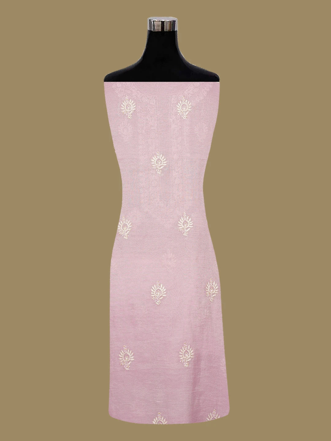 Ada Hand Embroidered Lavender Tissue Lucknowi Chikankari Unstitched Kurta Dupatta Set With Cutdana Work 01A614852