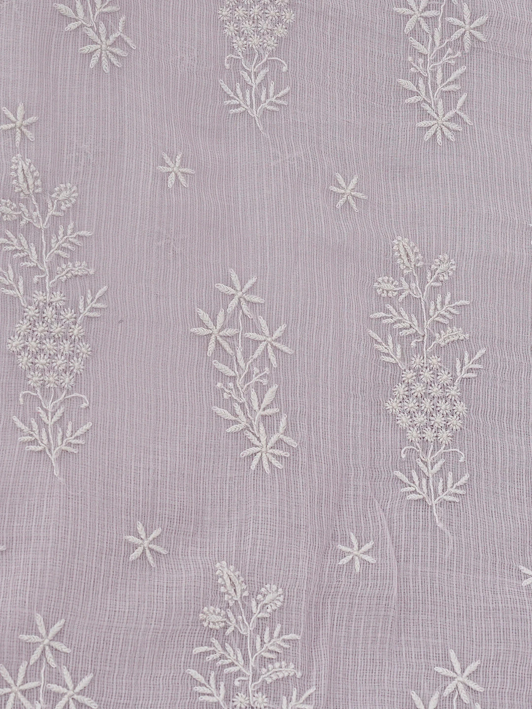 Ada Hand Embroidered Lavender Kota Lucknowi Chikankari Saree With Blouse 01A695705