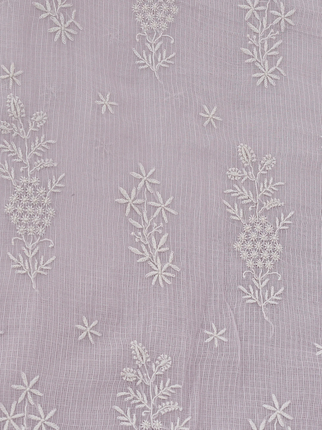 Ada Hand Embroidered Lavender Kota Lucknowi Chikankari Saree With Blouse 01A695705