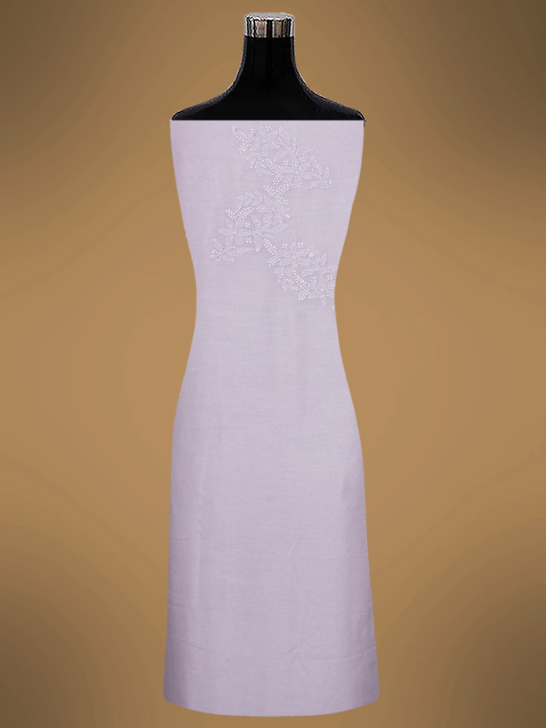 Ada Hand Embroidered Mauve Maslin Lucknowi Chikankari Unstitched Kurta Dupatta Set With Cutdana Work 01A713171
