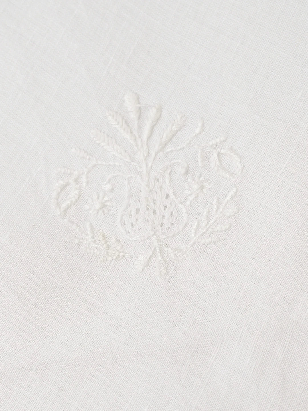 Ada Hand Embroidered White Linen Lucknowi Chikankari Napkin Set 01A670320