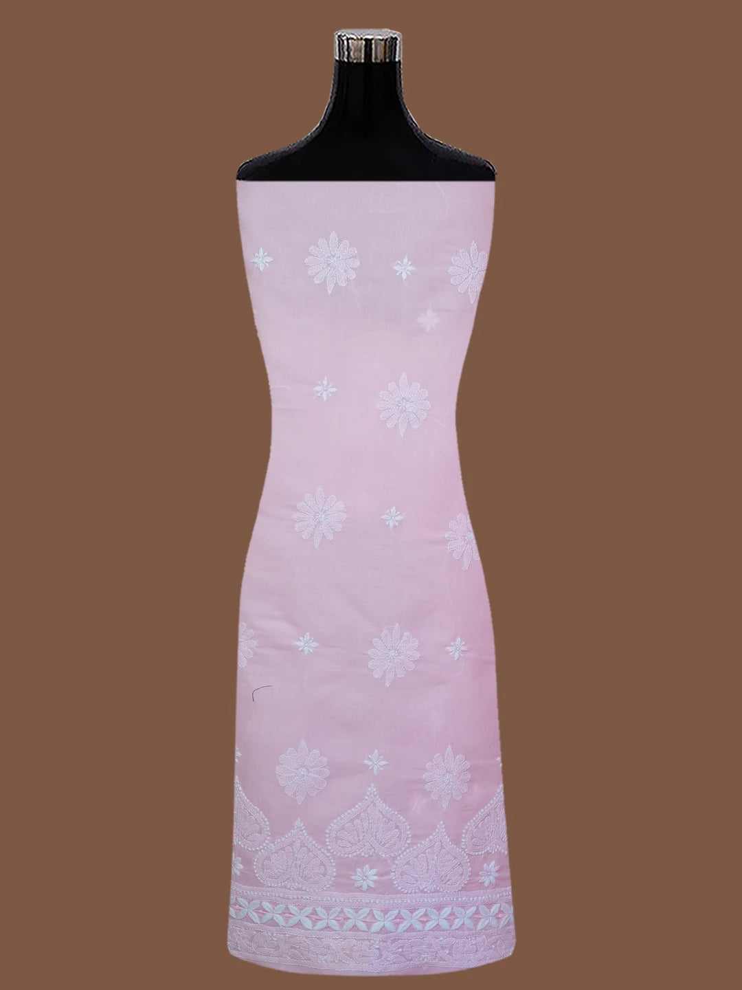 Ada Hand Embroidered Baby Pink Cotton Lucknowi Chikankari Unstitched Kurta Piece 01A718498