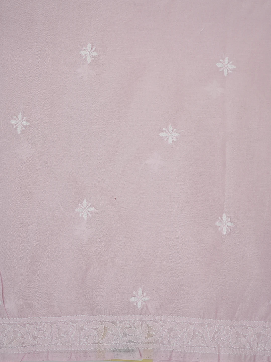 Ada Hand Embroidered Baby Pink Cotton Lucknowi Chikankari Unstitched Kurta Piece 01A718498