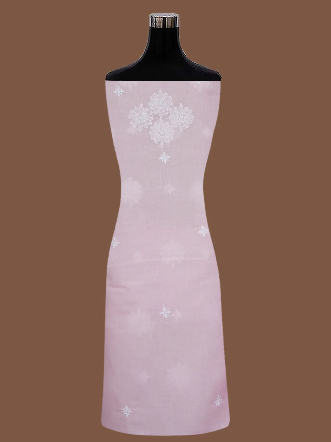 Ada Hand Embroidered Baby Pink Cotton Lucknowi Chikankari Unstitched Kurta Piece 01A718498