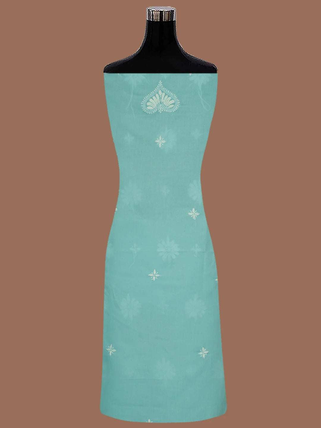 Ada Hand Embroidered Blue Cotton Lucknowi Chikankari Unstitched Kurta Piece 01A718475