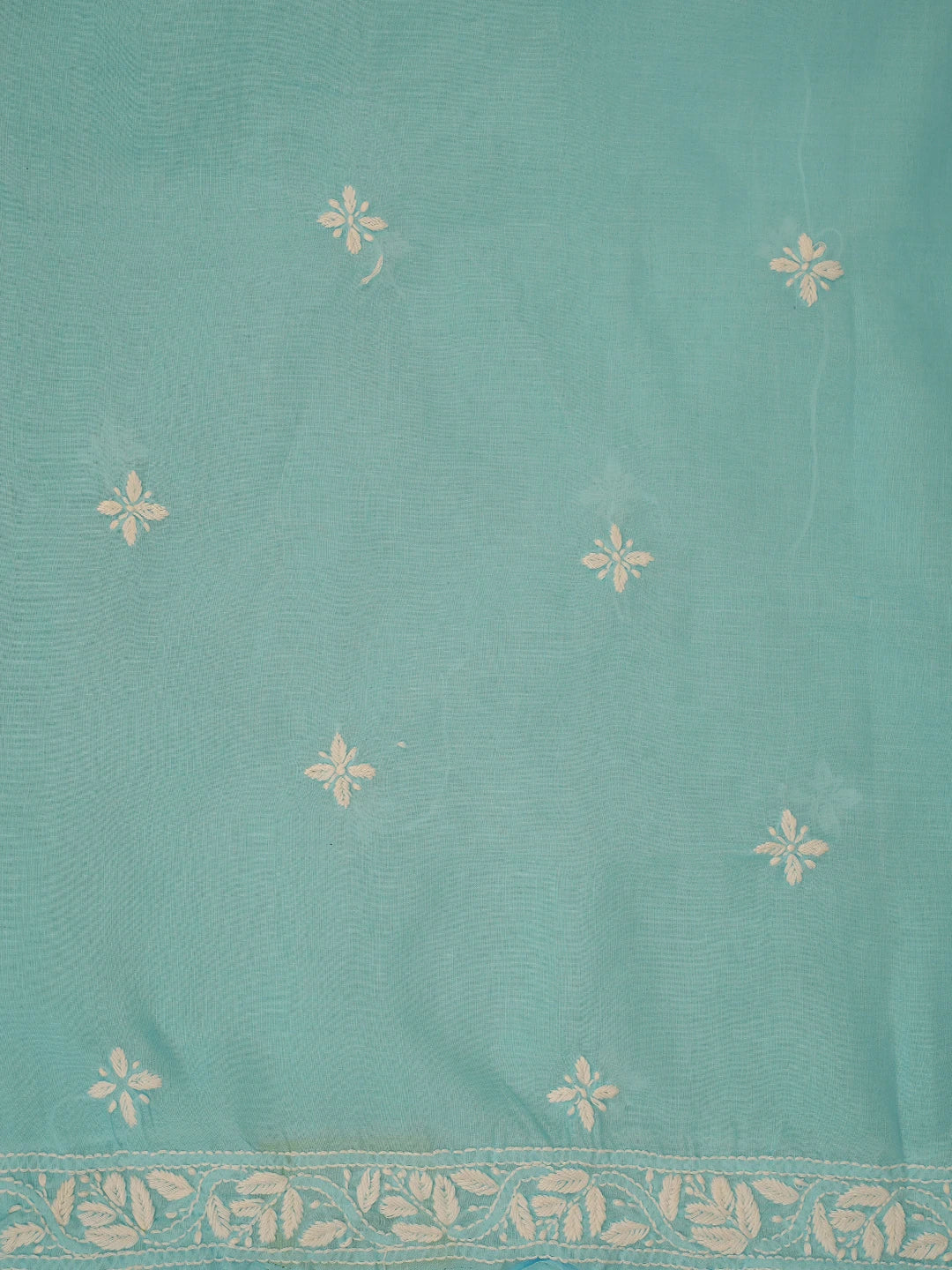 Ada Hand Embroidered Blue Cotton Lucknowi Chikankari Unstitched Kurta Piece 01A718475