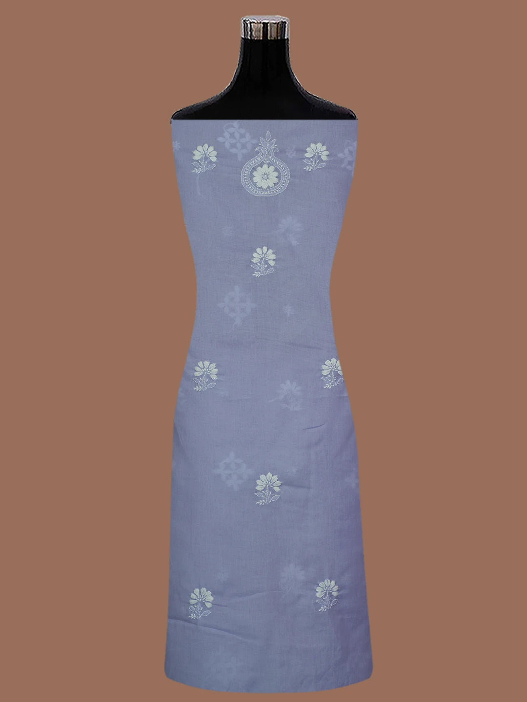 Ada Hand Embroidered Mauve Cotton Lucknowi Chikankari Unstitched Kurta Piece 01A718458