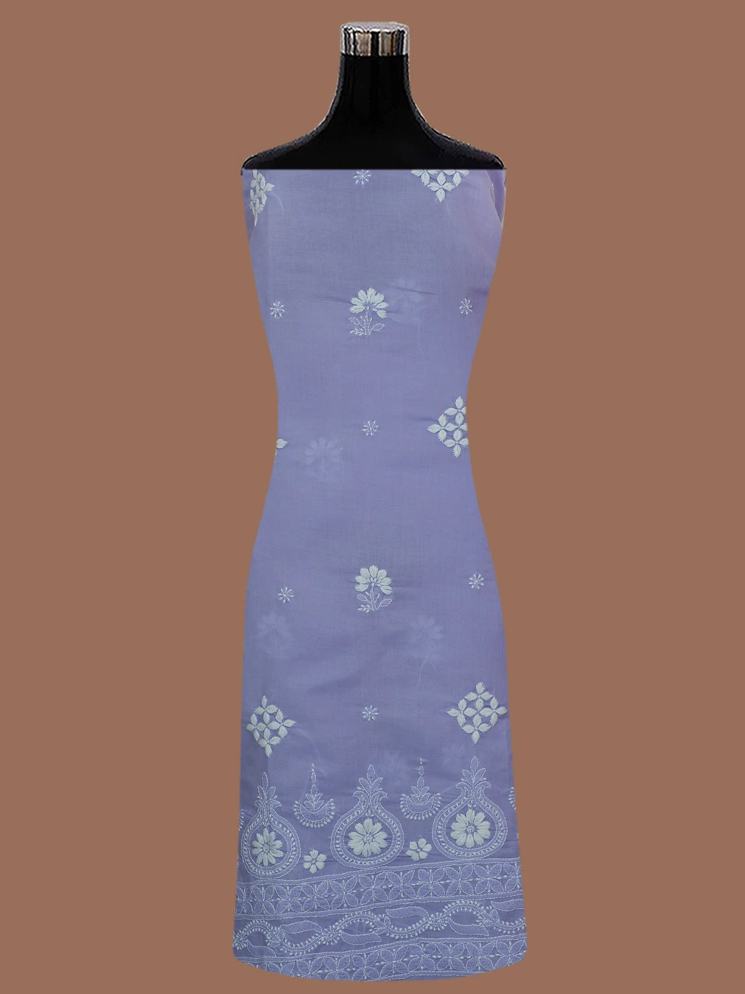 Ada Hand Embroidered Mauve Cotton Lucknowi Chikankari Unstitched Kurta Piece 01A718458