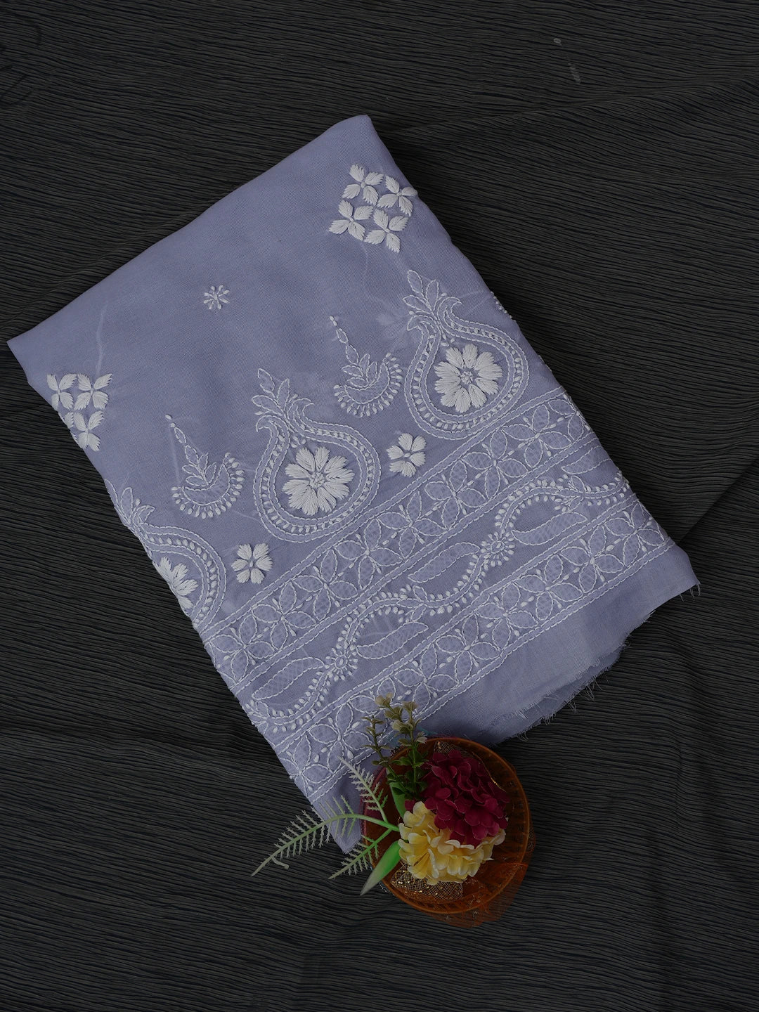 Ada Hand Embroidered Mauve Cotton Lucknowi Chikankari Unstitched Kurta Piece 01A718458