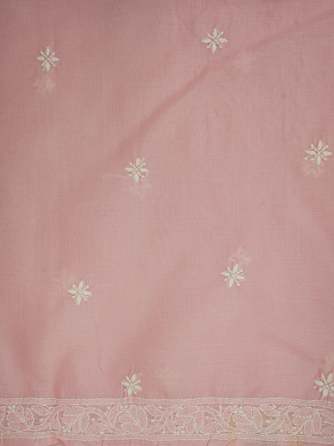 Ada Hand Embroidered Pink Cotton Lucknowi Chikankari Unstitched Kurta Piece 01A718507
