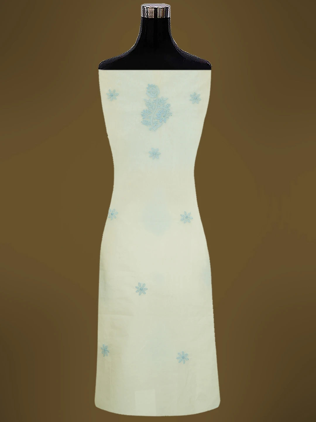Ada Hand Embroidered White Organza Lucknowi Chikankari Unstitched Kurta Dupatta Set 01A718582