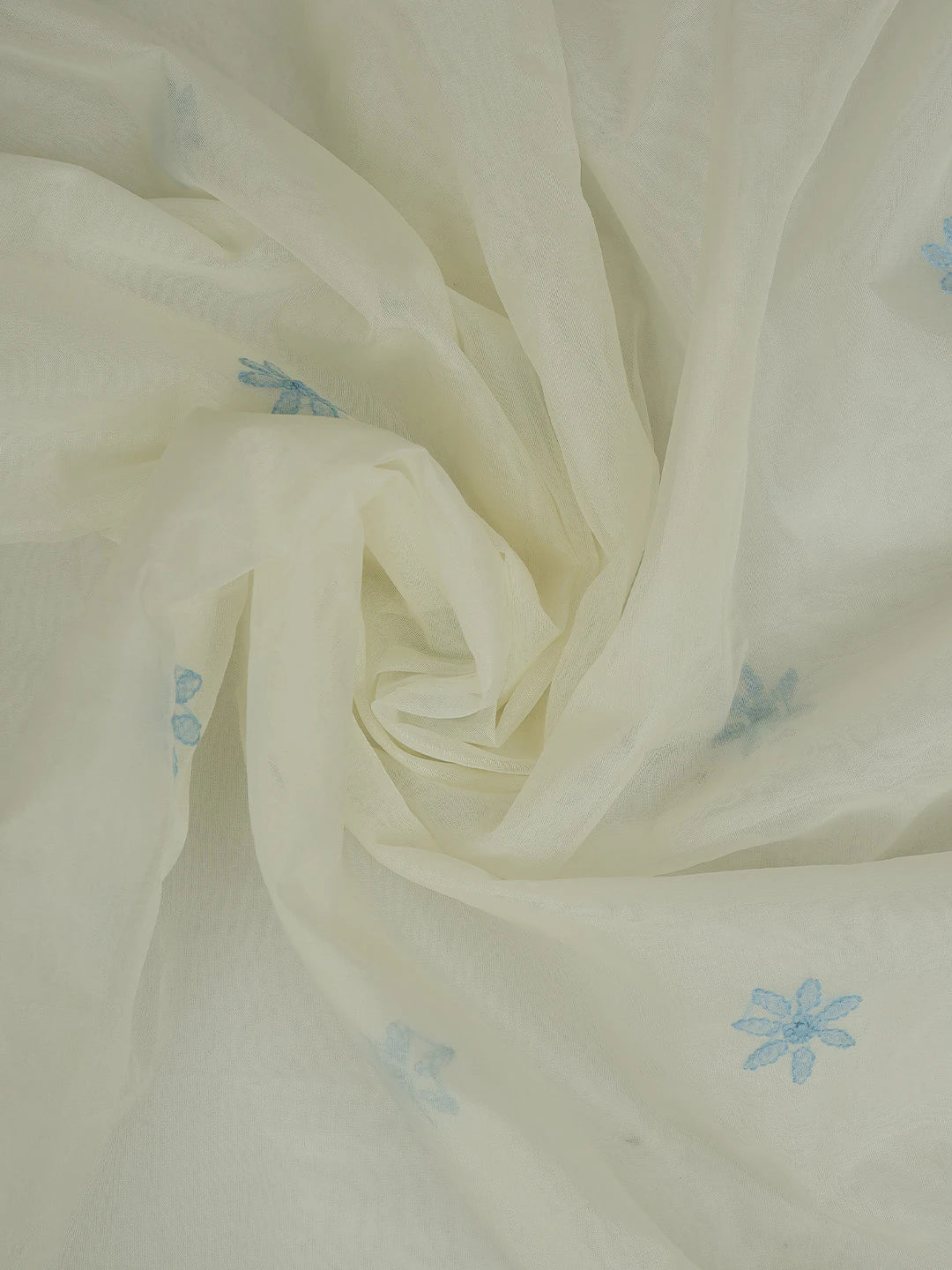 Ada Hand Embroidered White Organza Lucknowi Chikankari Unstitched Kurta Dupatta Set 01A718582