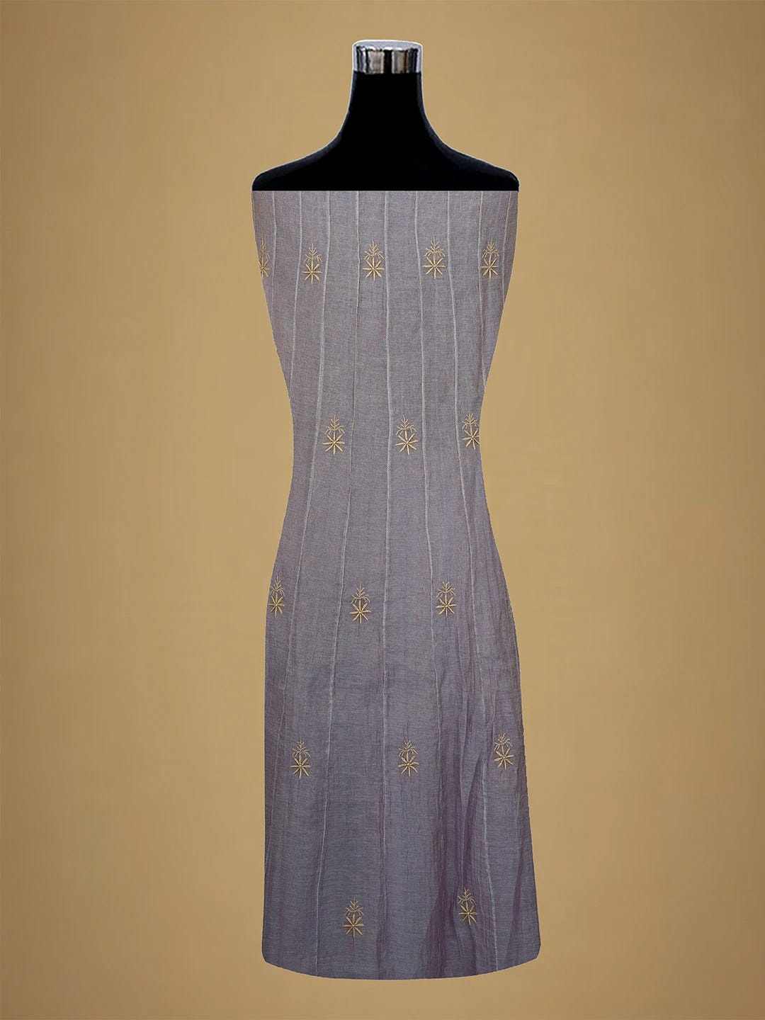 Ada Hand Embroidered Mauve Tissue Lucknowi Chikankari Semi-Stitched Anarkali Kurta Dupatta Set 01A662062