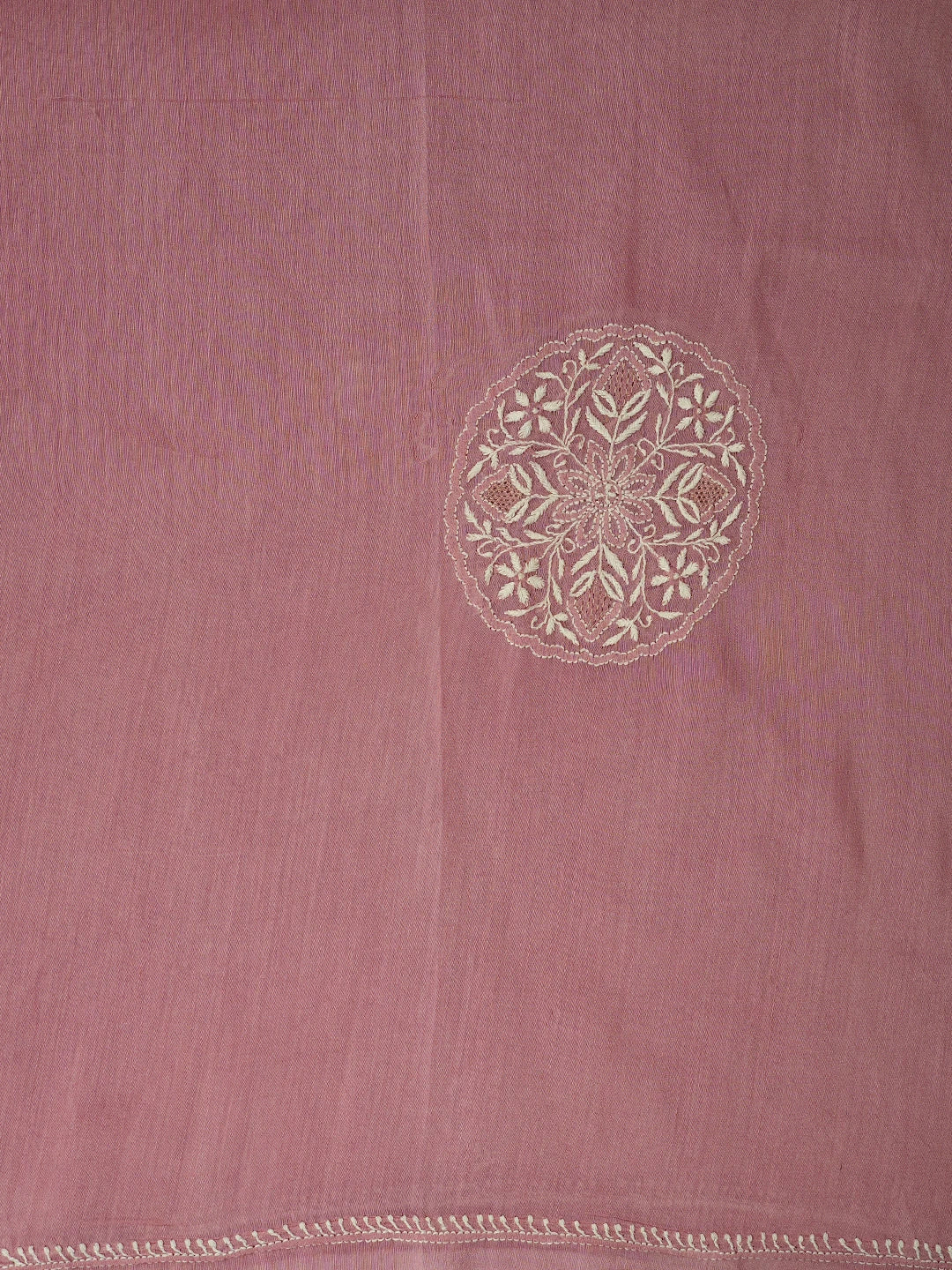 Ada Hand Embroidered Onion Pink Moonga Silk Lucknowi Chikankari Unstitched Kurta Dupatta Set 01A627034