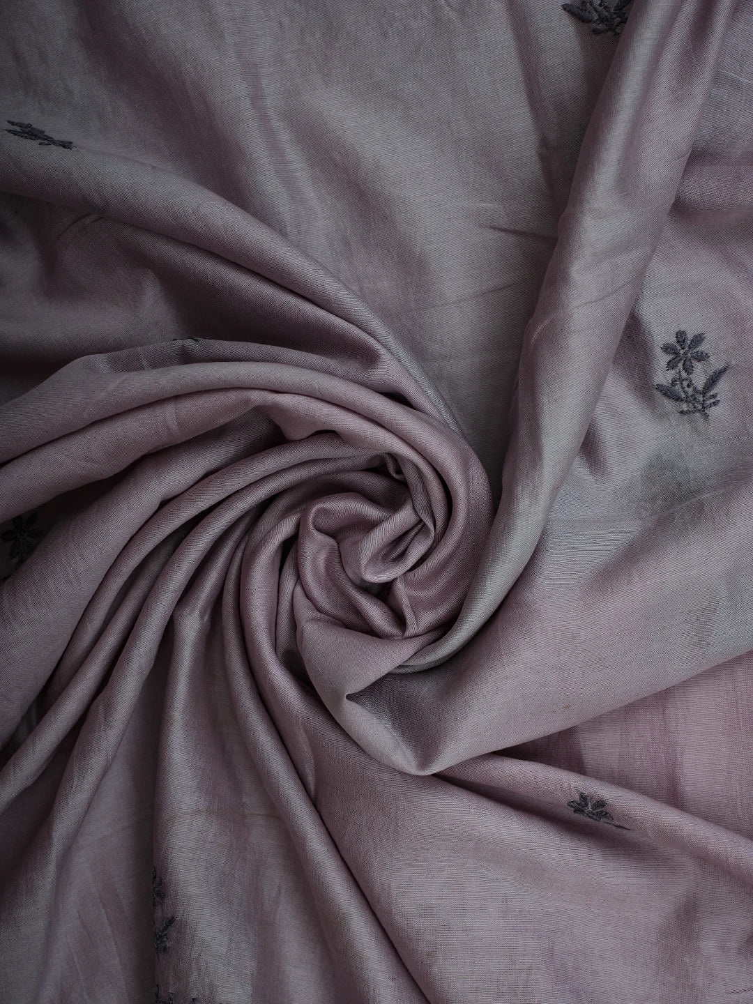 Ada Hand Embroidered Mauve Chanderi Lucknowi Chikankari Unstitched Kurta Dupatta Set With Zari Work 01A712891