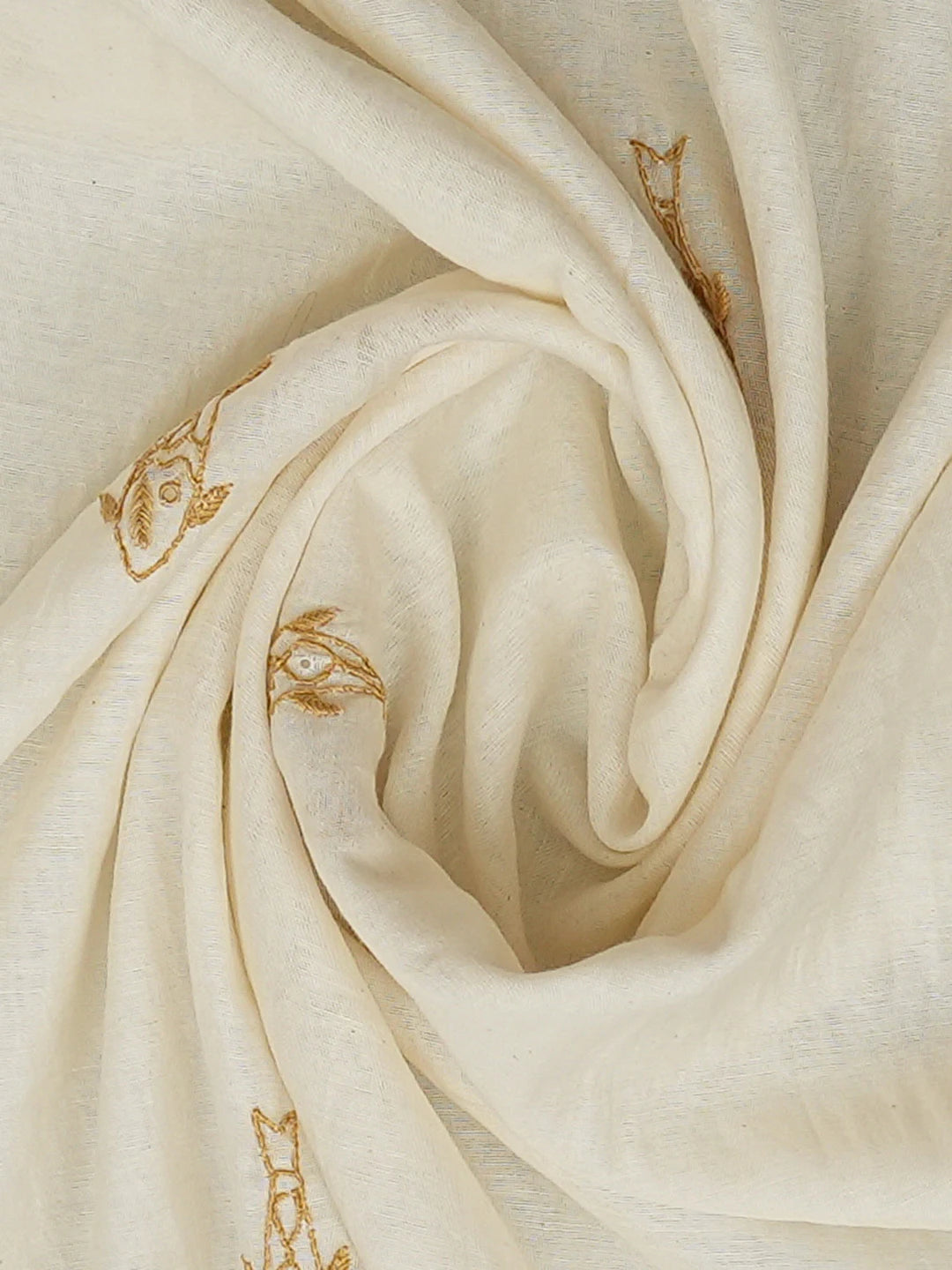 Ada Hand Embroidered White Chanderi Lucknowi Chikankari Dupatta 01A415667