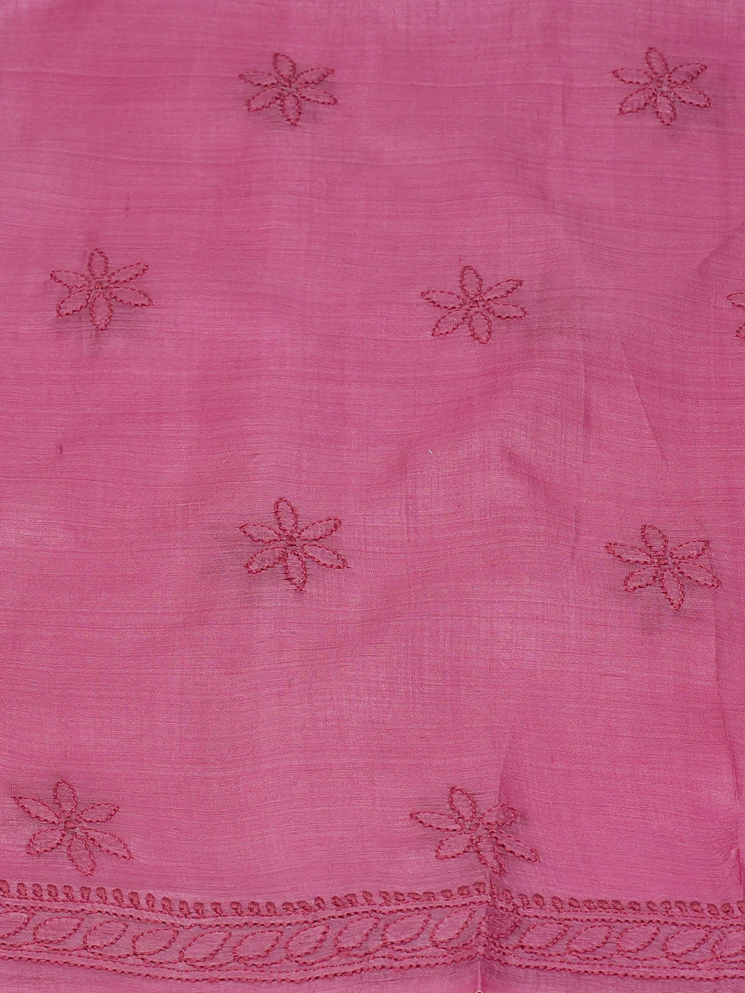 Ada Hand Embroidered Magenta Silk Lucknowi Chikankari Unstitched Suit Piece 01A669282