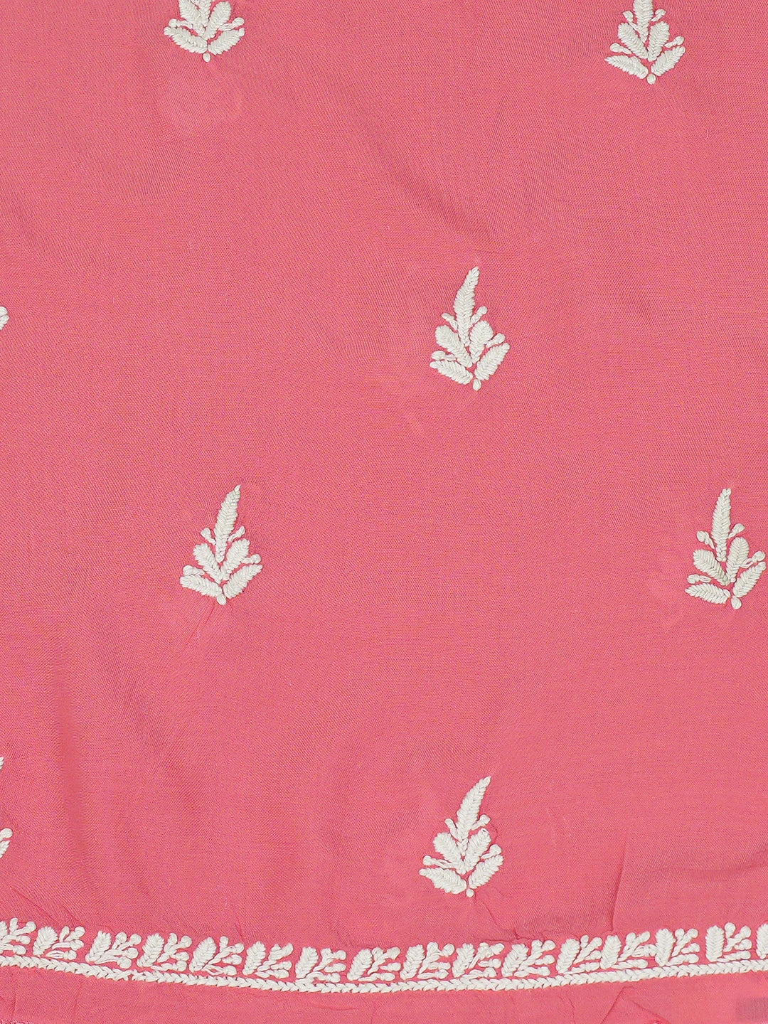 Ada Hand Embroidered Carrot Pink Modal Lucknowi Chikankari Unstitched Kurta Piece 01A593823