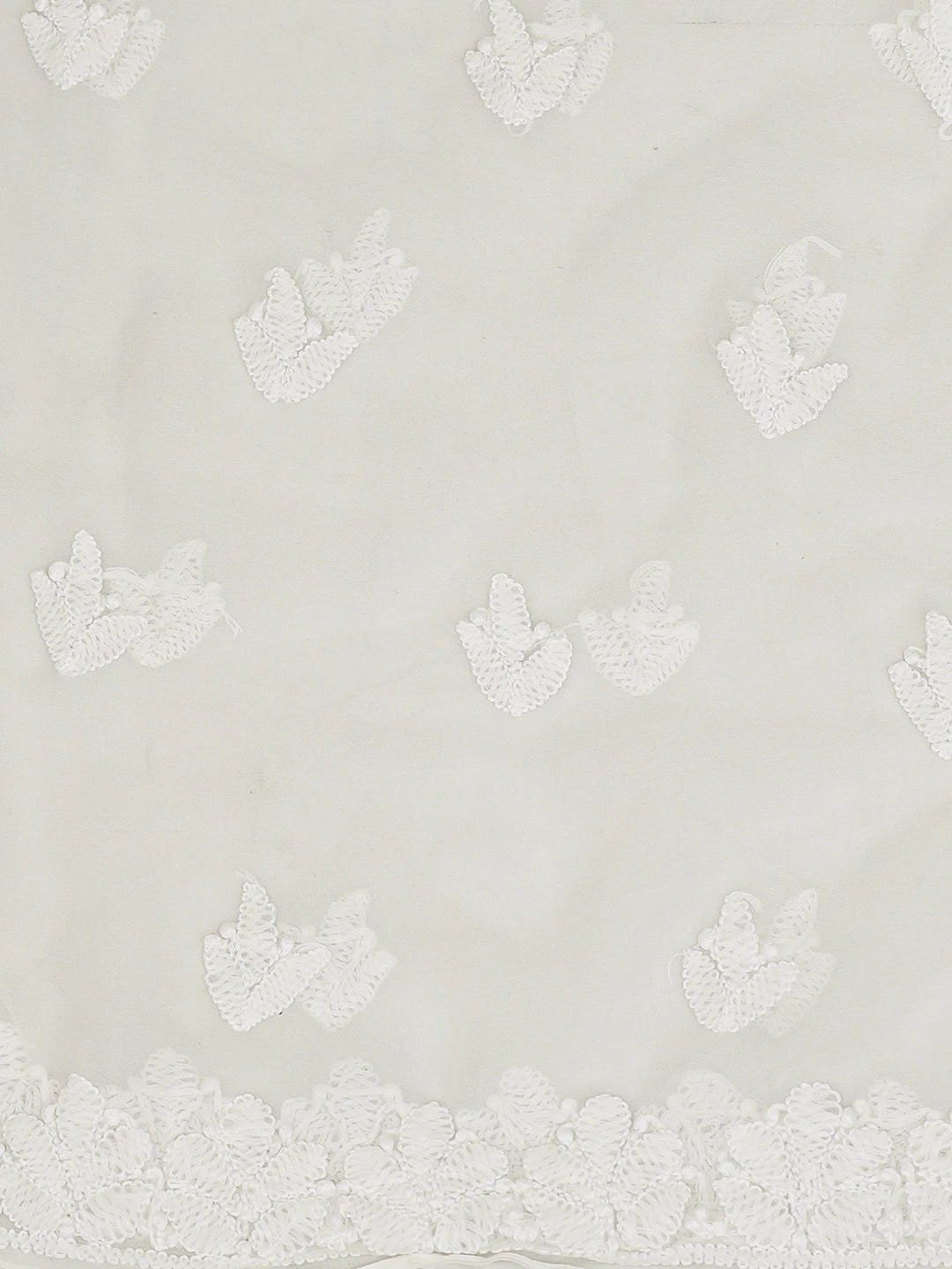 Ada Hand Embroidered White Georgette Lucknowi Chikankari Unstitched Kurta Piece A495838
